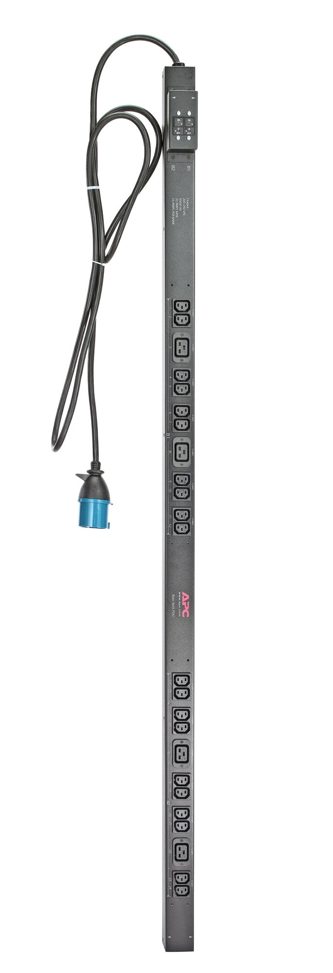 APC Rack PDU 7680 W (32 A, 230 V) – IEC 309 32A, 0U senkrecht – C13×20, C19×4 – schwarz