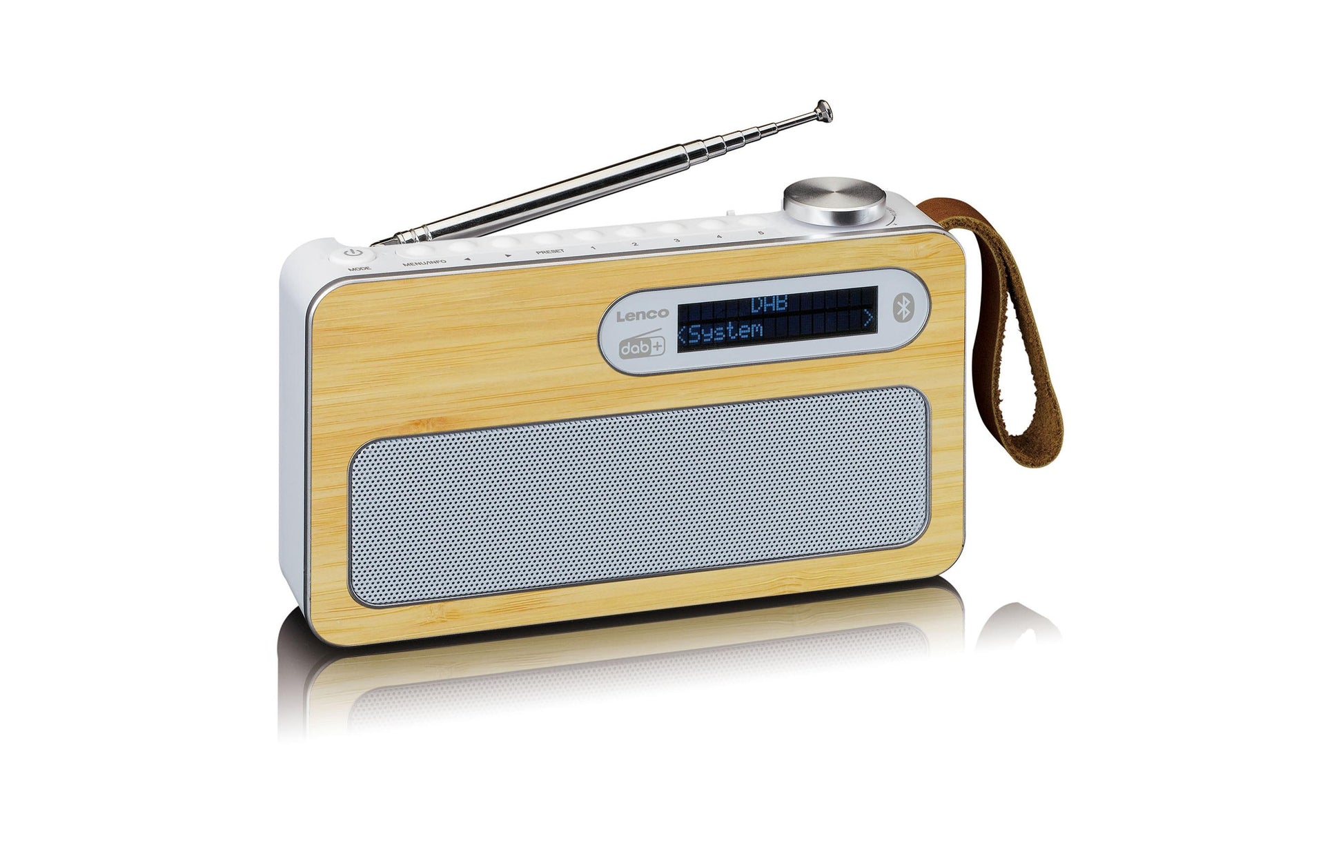 Lenco PDR-040 – DAB-/Internetradio – Portabel – DAB+, UKW, Internetradio, Bluetooth, Akkubetrieb – Weiss