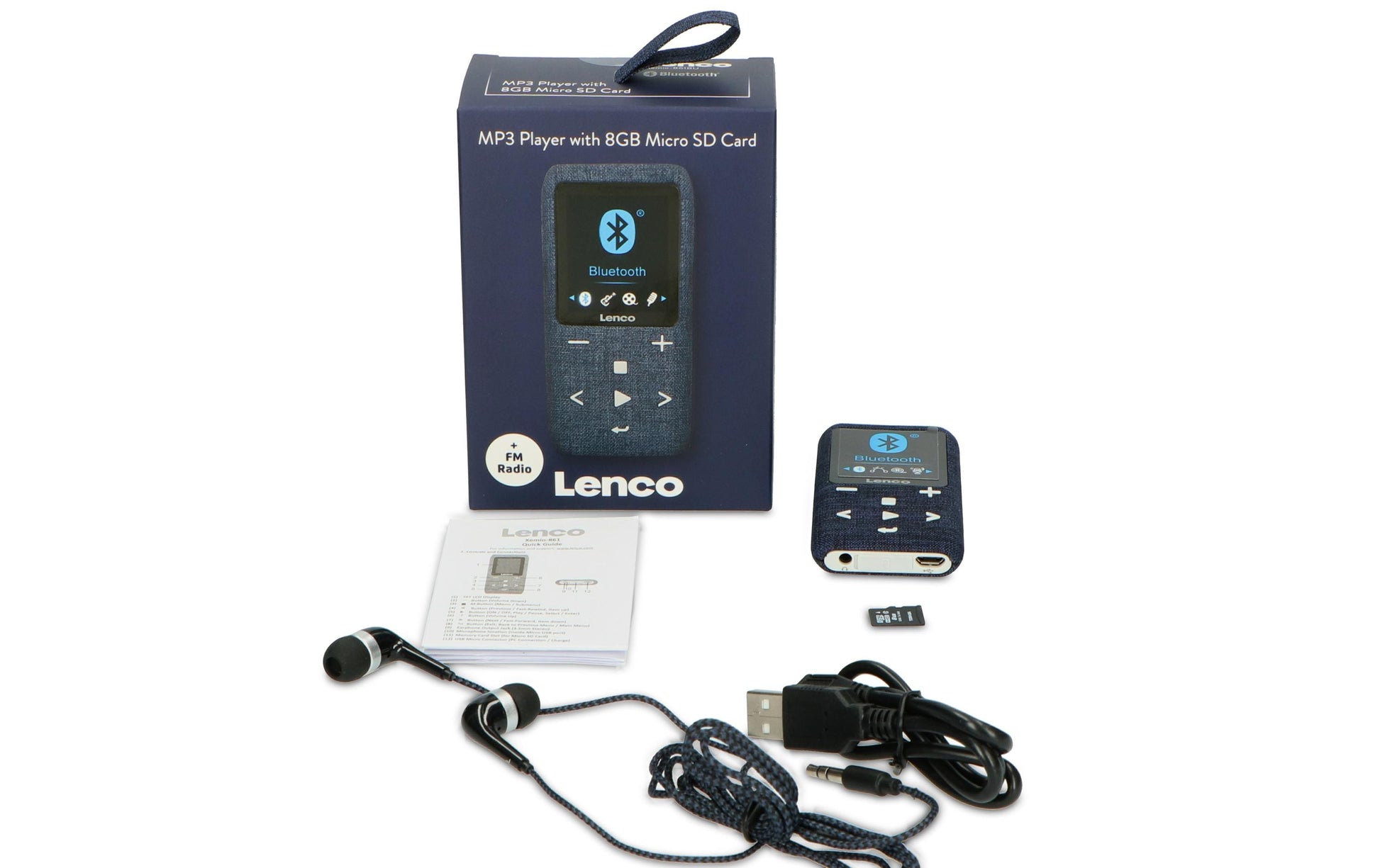 Lenco Xemio-861 – Hi-Res-Player (DAP) – 8 GB, microSD bis 64 GB, Bluetooth, UKW – Blau