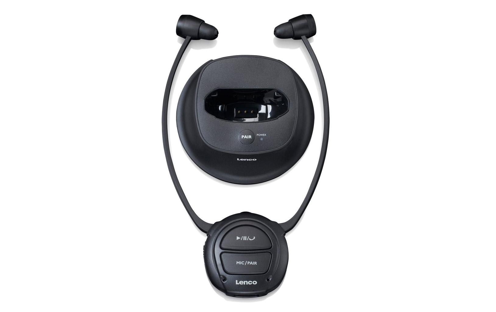 Lenco HPW-400 In-Ear Kopfhörer – Stereo, Kabel + BT, Schwarz