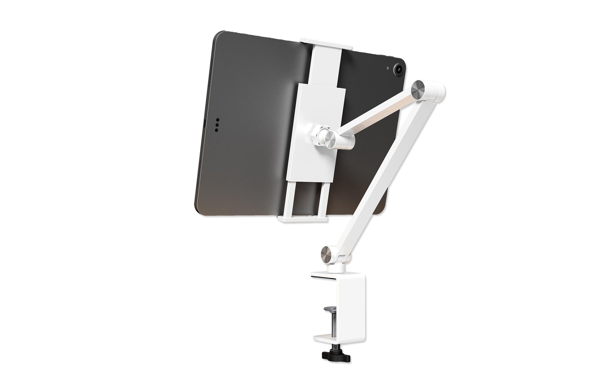 4smarts Tablet-Tischhalterung – für Smartphones und Tablets bis 15,6", 360°-Ausrichtung – Silber