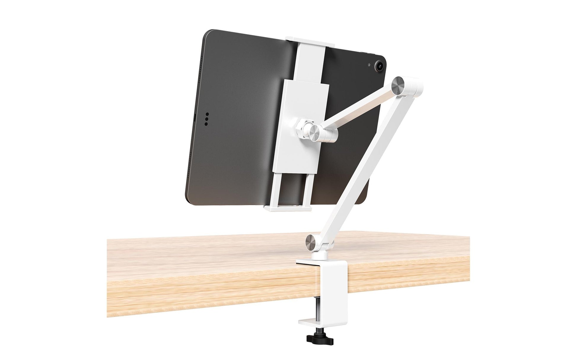 4smarts Tablet-Tischhalterung – für Smartphones und Tablets bis 15,6", 360°-Ausrichtung – Silber