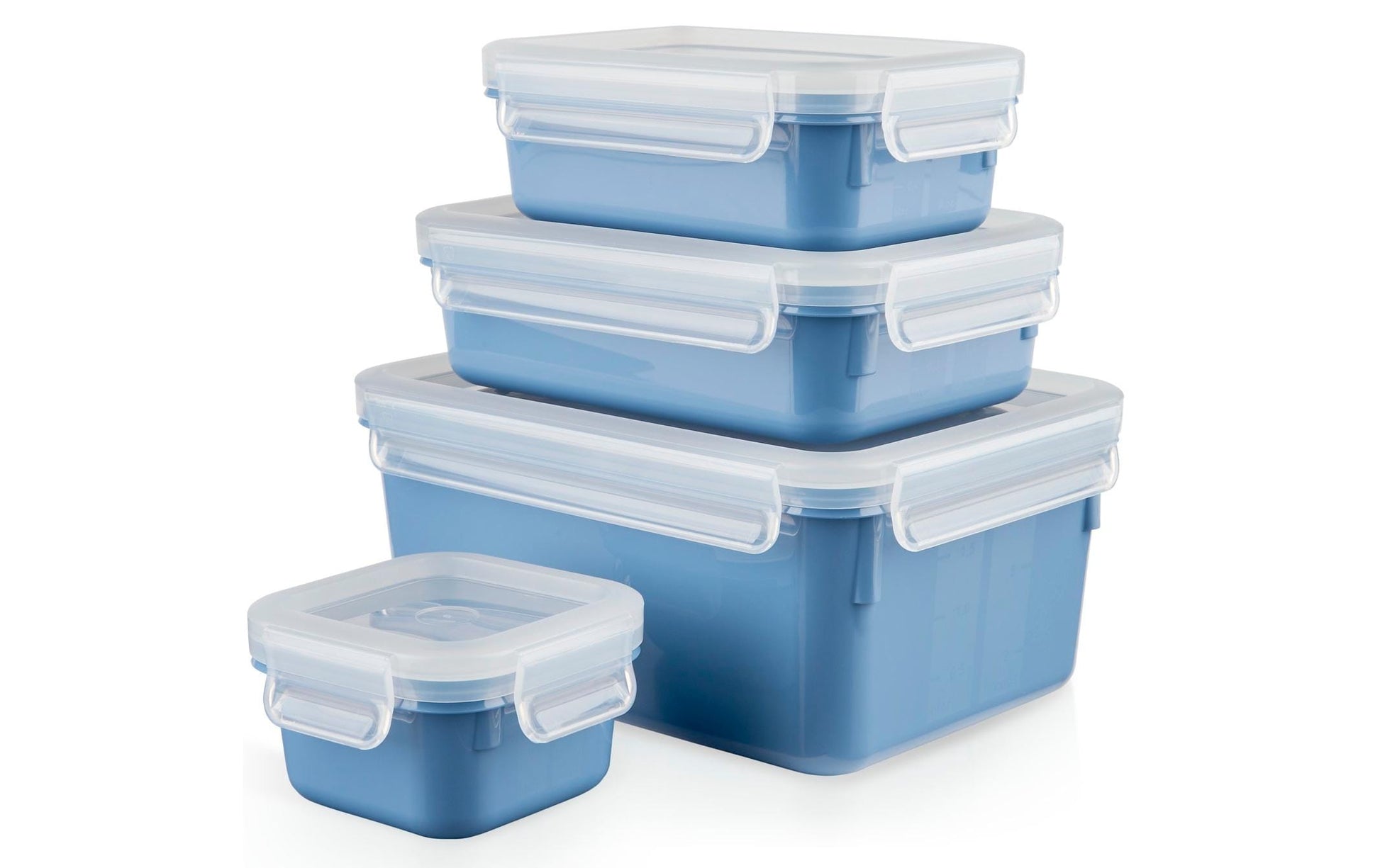 EMSA Clip & Close – Vorratsdose 200 ml, 550 ml, 800 ml, 2,2 l, Kunststoff (PP/TPE), 4-teilig, Blau