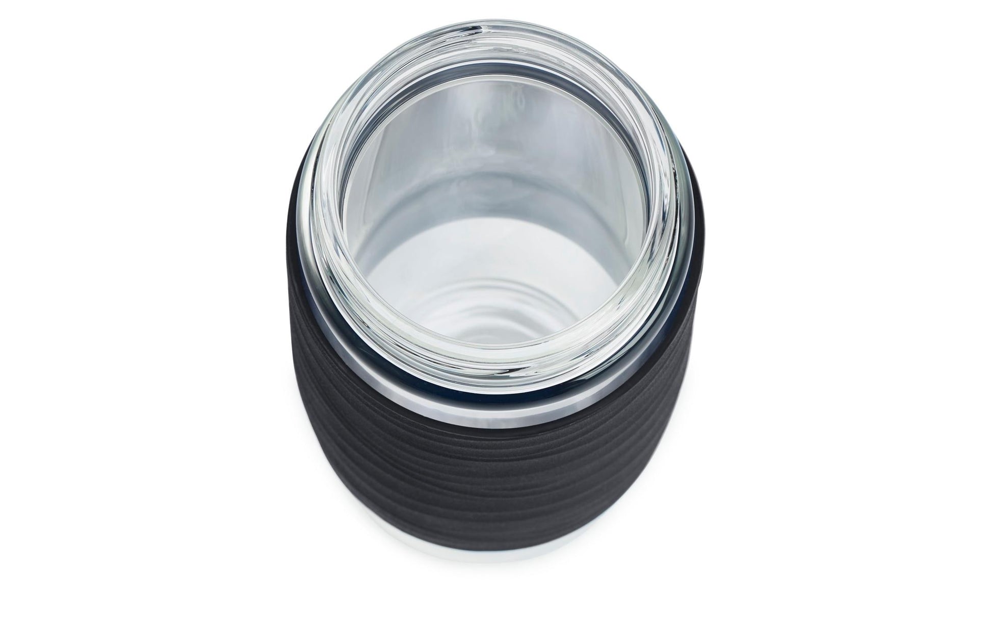 EMSA Thermobecher Tea2go – 4,2 dl – Glas, isoliert, Deckel – schwarz