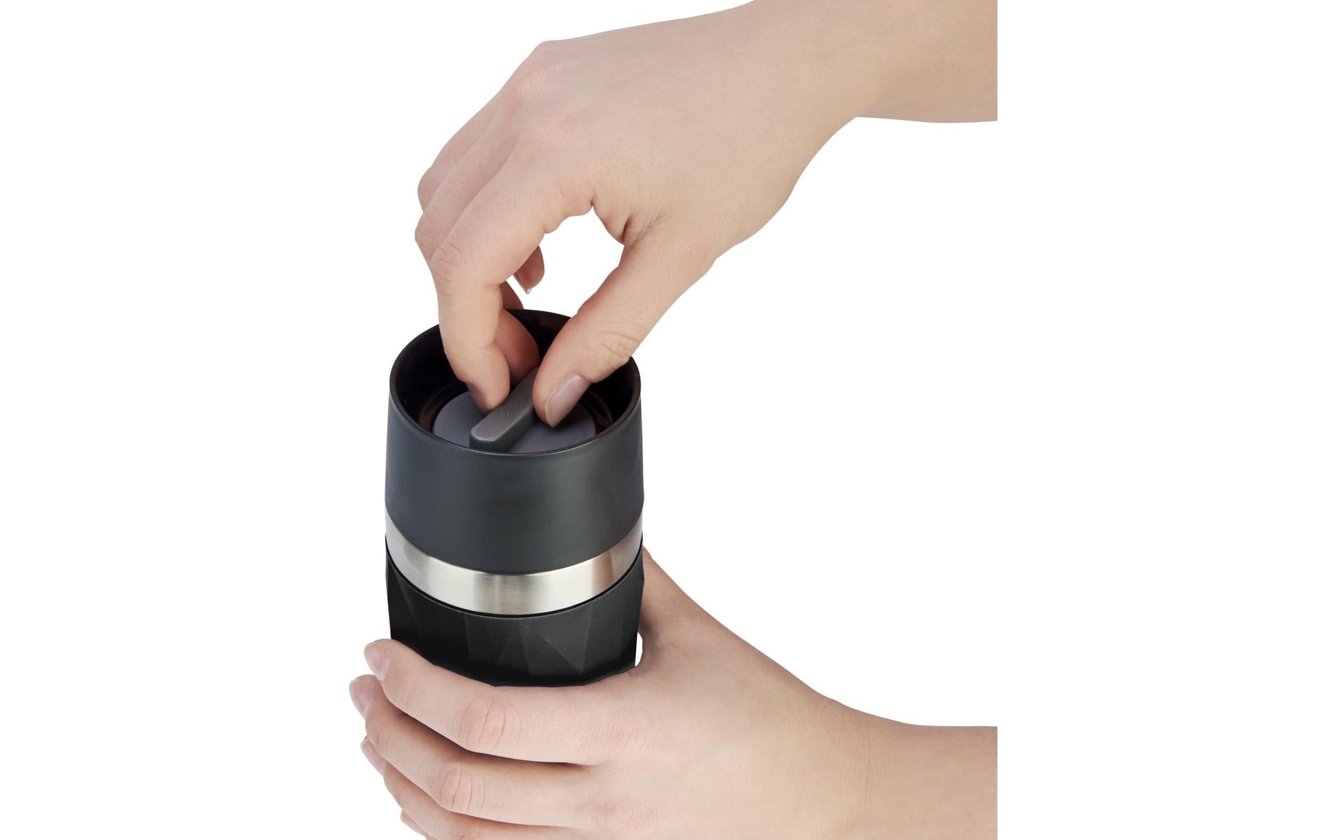EMSA Thermobecher Travel Mug Compact – 3 dl – Edelstahl, isoliert, auslaufsicher – schwarz
