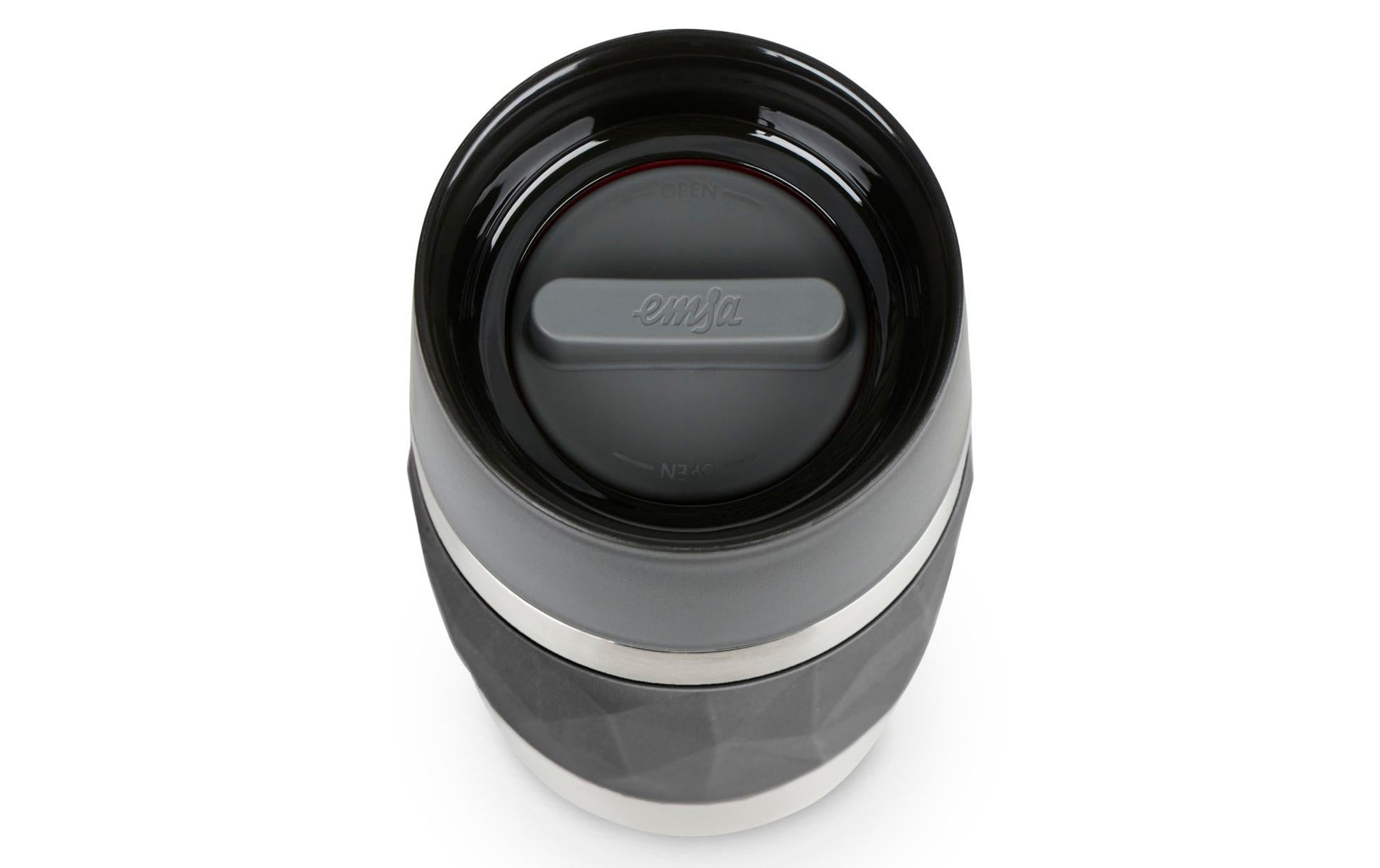 EMSA Thermobecher Travel Mug Compact – 3 dl – Edelstahl, isoliert, auslaufsicher – schwarz