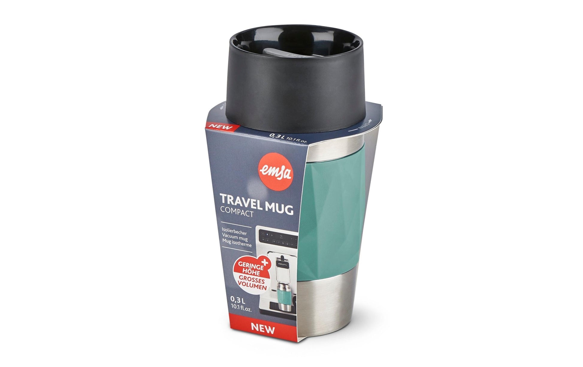 EMSA Travel Mug Compact Thermobecher 300 ml – doppelwandig, Edelstahl, grün