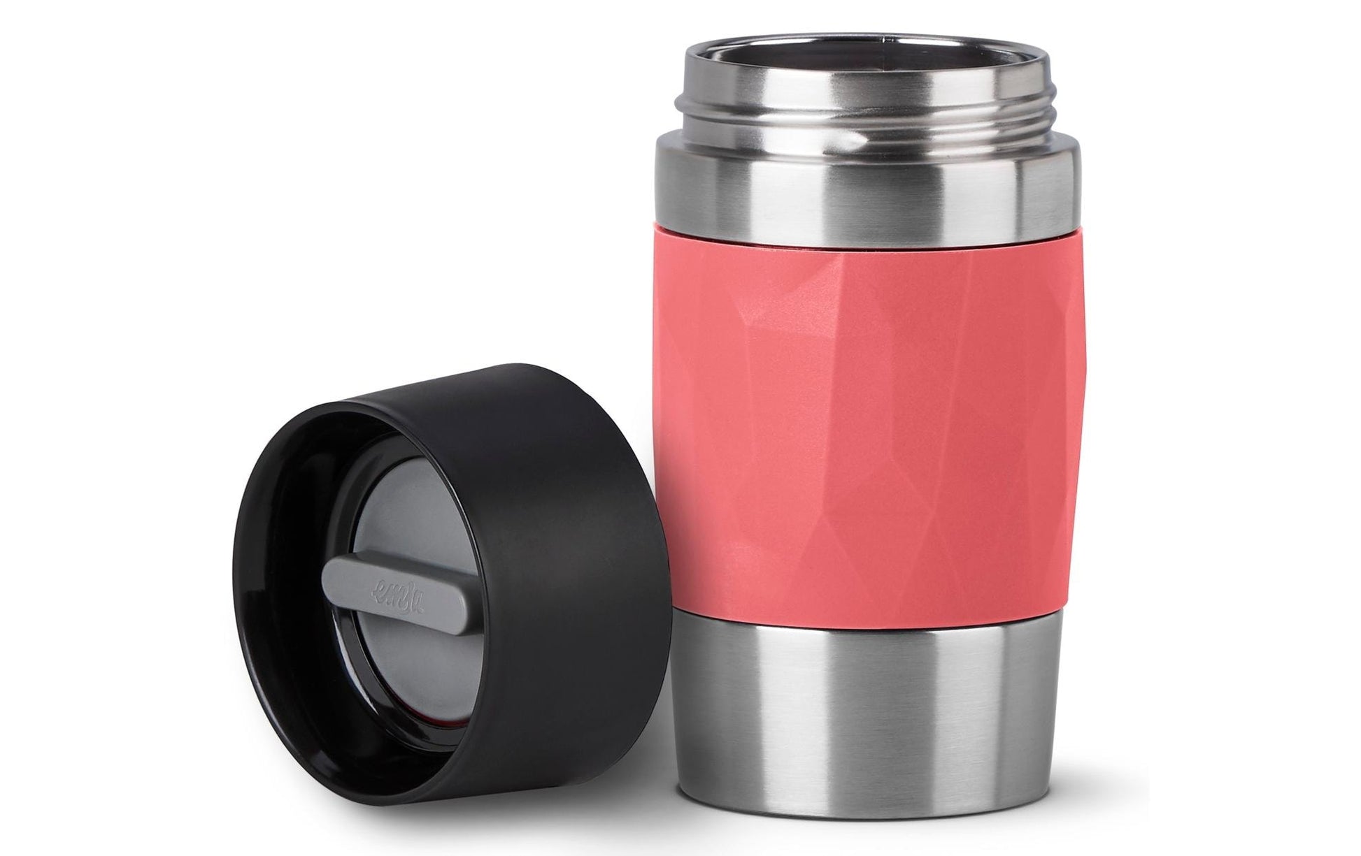 EMSA Thermobecher Travel Mug Compact – 3 dl – Edelstahl, isoliert, auslaufsicher, spülmaschinenfest – Rot