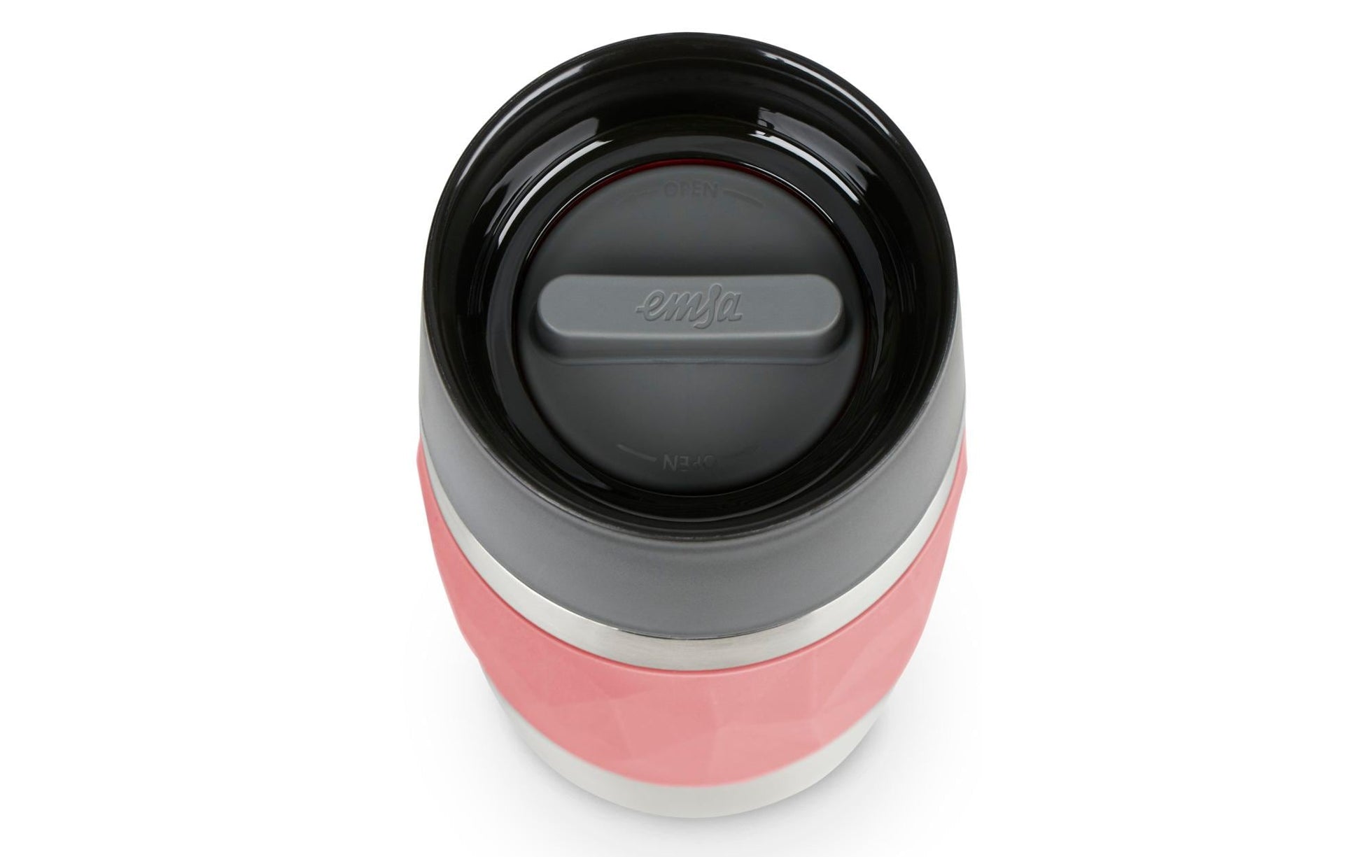 EMSA Thermobecher Travel Mug Compact – 3 dl – Edelstahl, isoliert, auslaufsicher, spülmaschinenfest – Rot