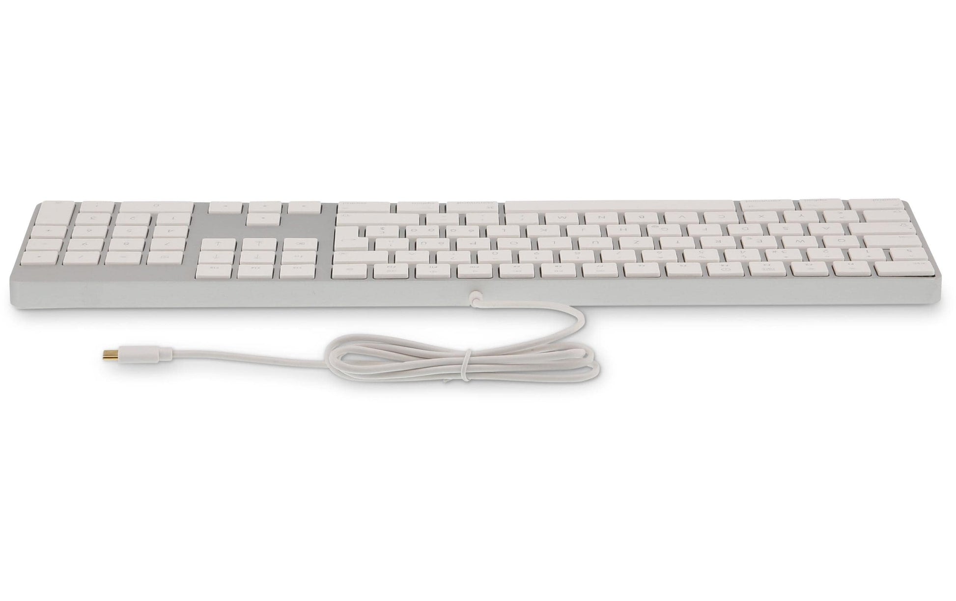 LMP KB-1843 – Tastatur, kabelgebunden (USB-C), CH-Layout (DE-CH), Fullsize (mit Ziffernblock), Scissor, Silber