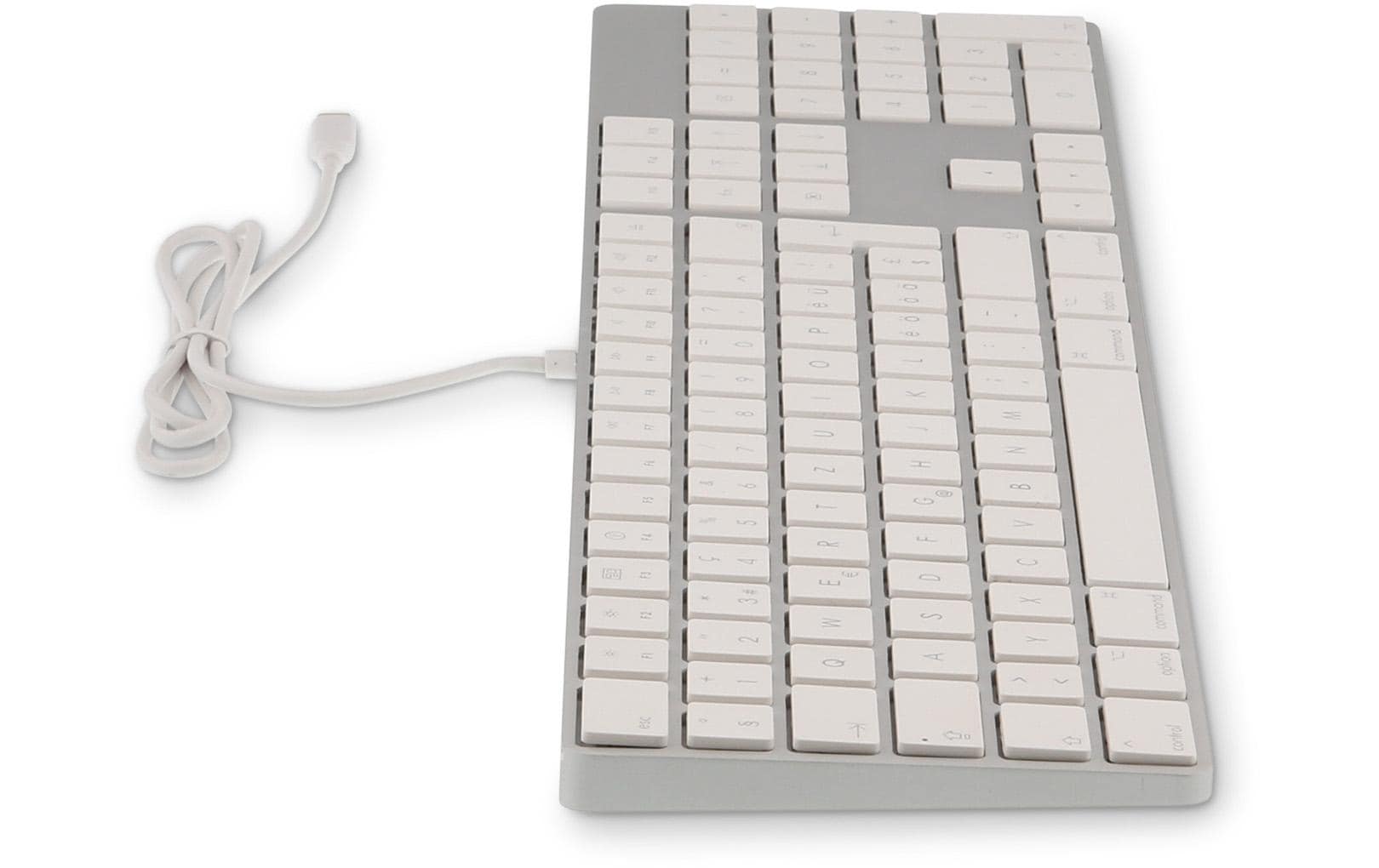 LMP KB-1843 – Tastatur, kabelgebunden (USB-C), CH-Layout (DE-CH), Fullsize (mit Ziffernblock), Scissor, Silber