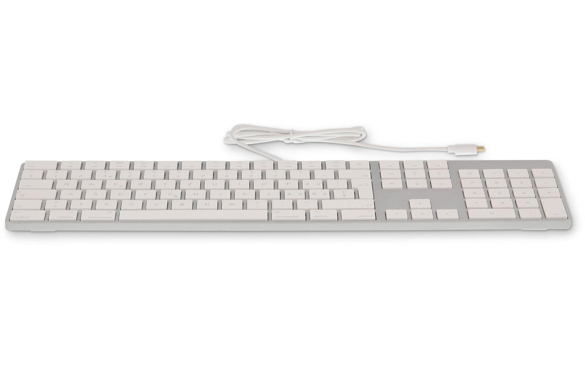 LMP KB-1843 – Tastatur, kabelgebunden (USB-C), CH-Layout (DE-CH), Fullsize (mit Ziffernblock), Scissor, Silber