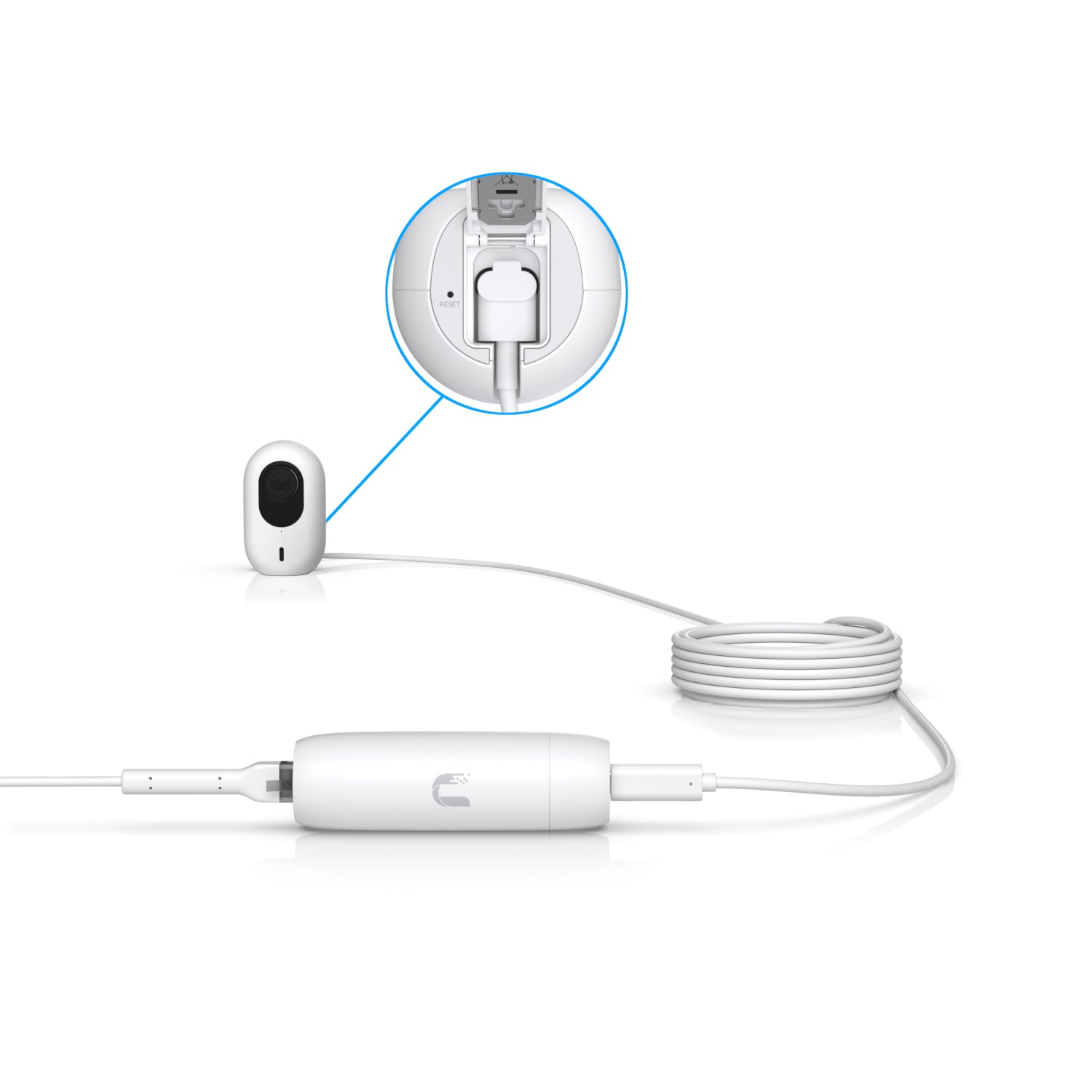 Ubiquiti UACC-ADAPTER-POE-USBC PoE-Injektor – RJ-45×1, 48 V, 2 A Ausgang – für Protect WiFi – Weiss