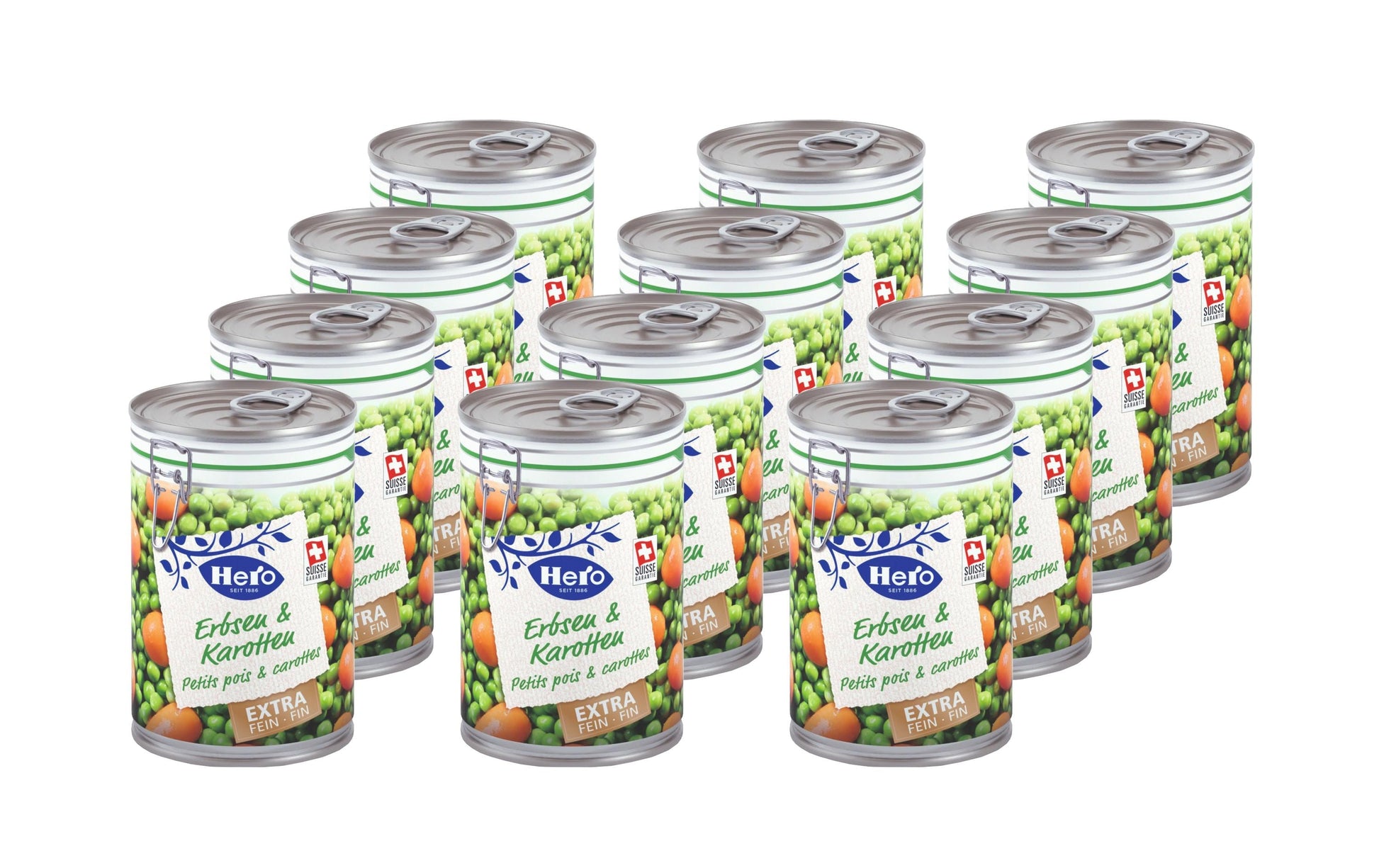 Hero Erbsen & Karotten extra fein – vegan – 12×420 g
