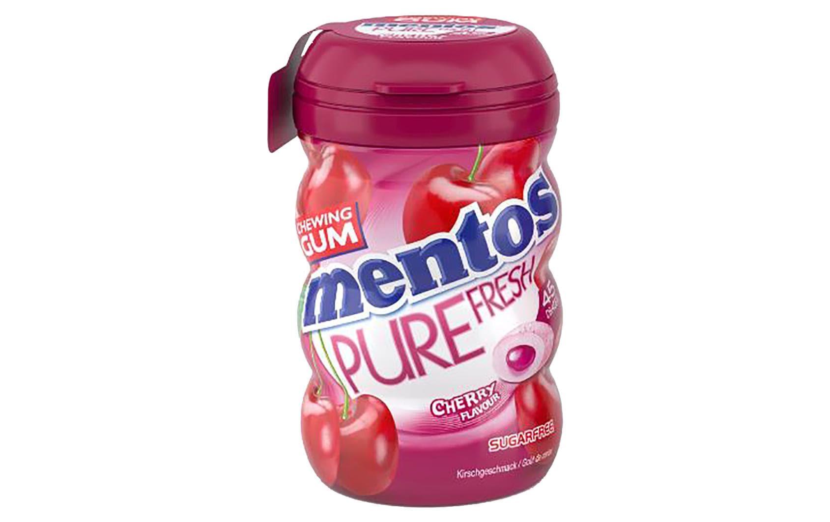 Mentos Kaugummi – Kirsche, zuckerfrei, 87 g