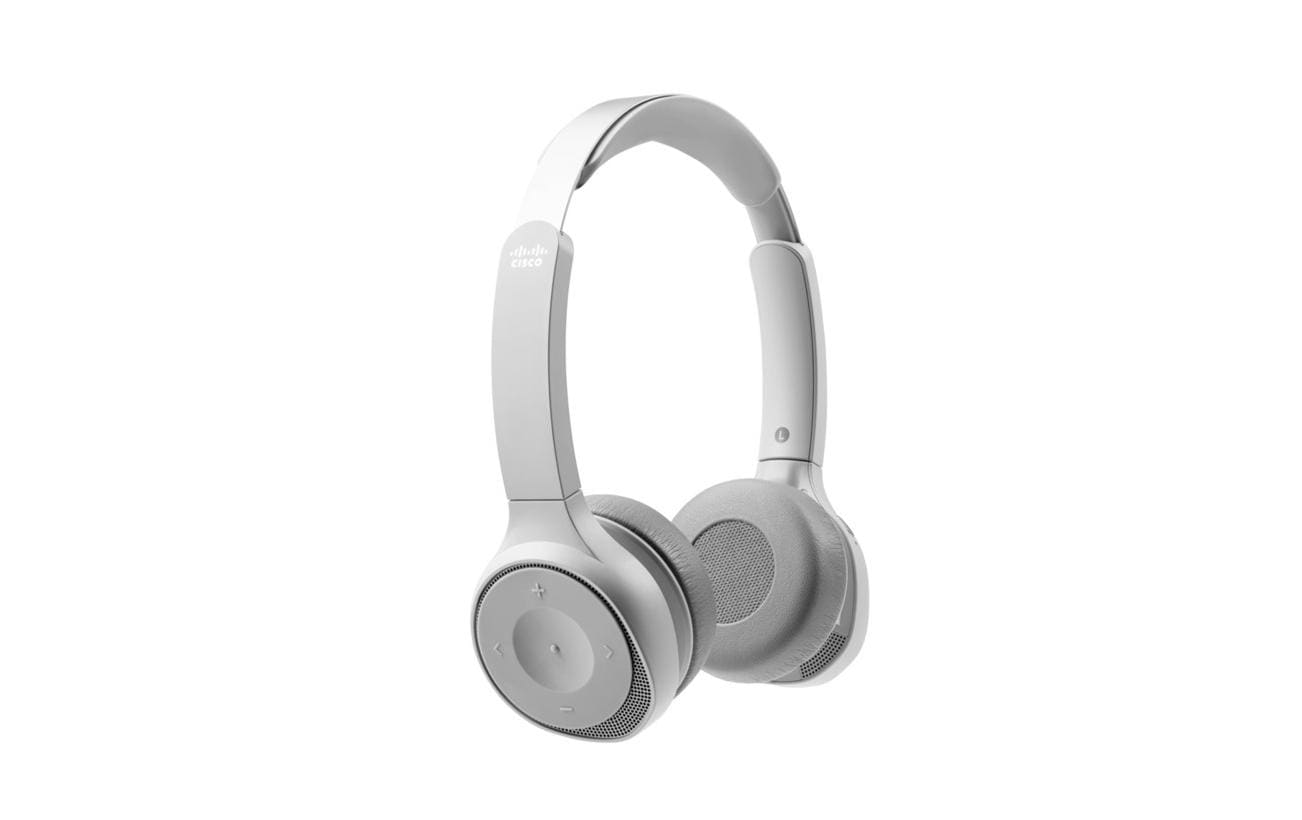 Cisco 730 – Duo Headset (On-Ear) – USB-A, Wireless, inkl. Ständer – Platin