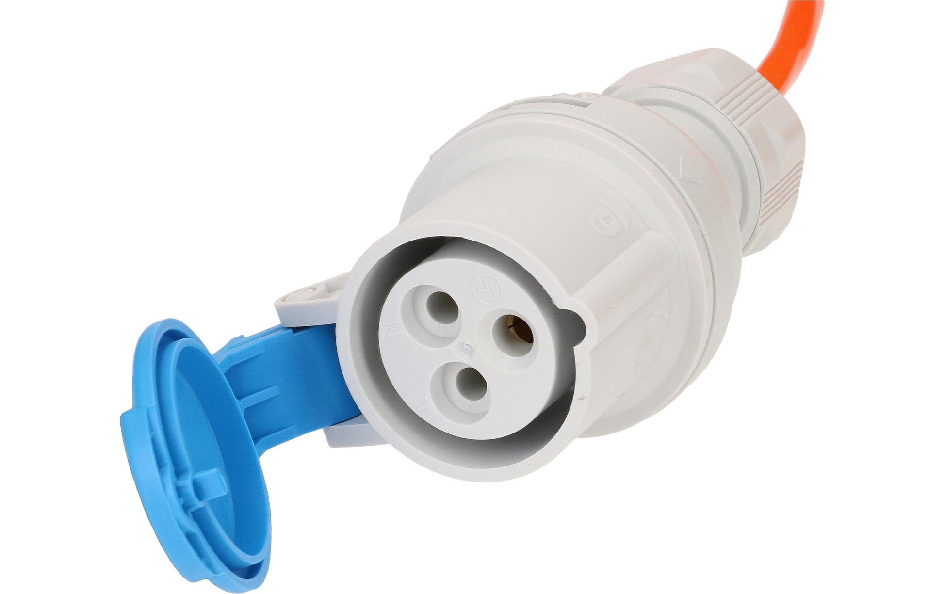 Maxcamp Netzkabel, T12 auf CEE 16-3, 10 A, 15 m, Orange