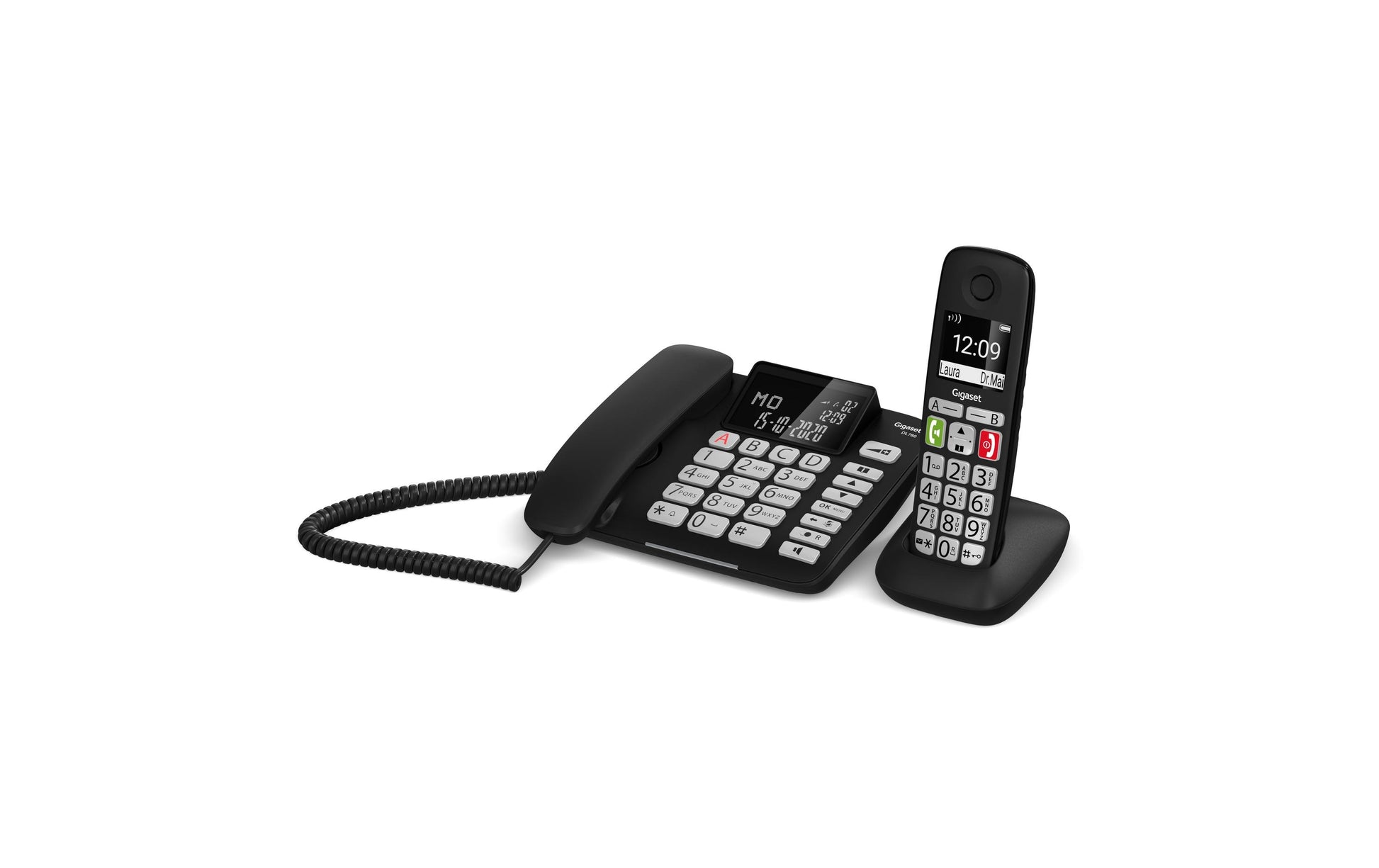 Gigaset DL780 Plus – DECT-Telefon, Seniorentelefon, Freisprecheinrichtung, 99 Einträge, Schwarz