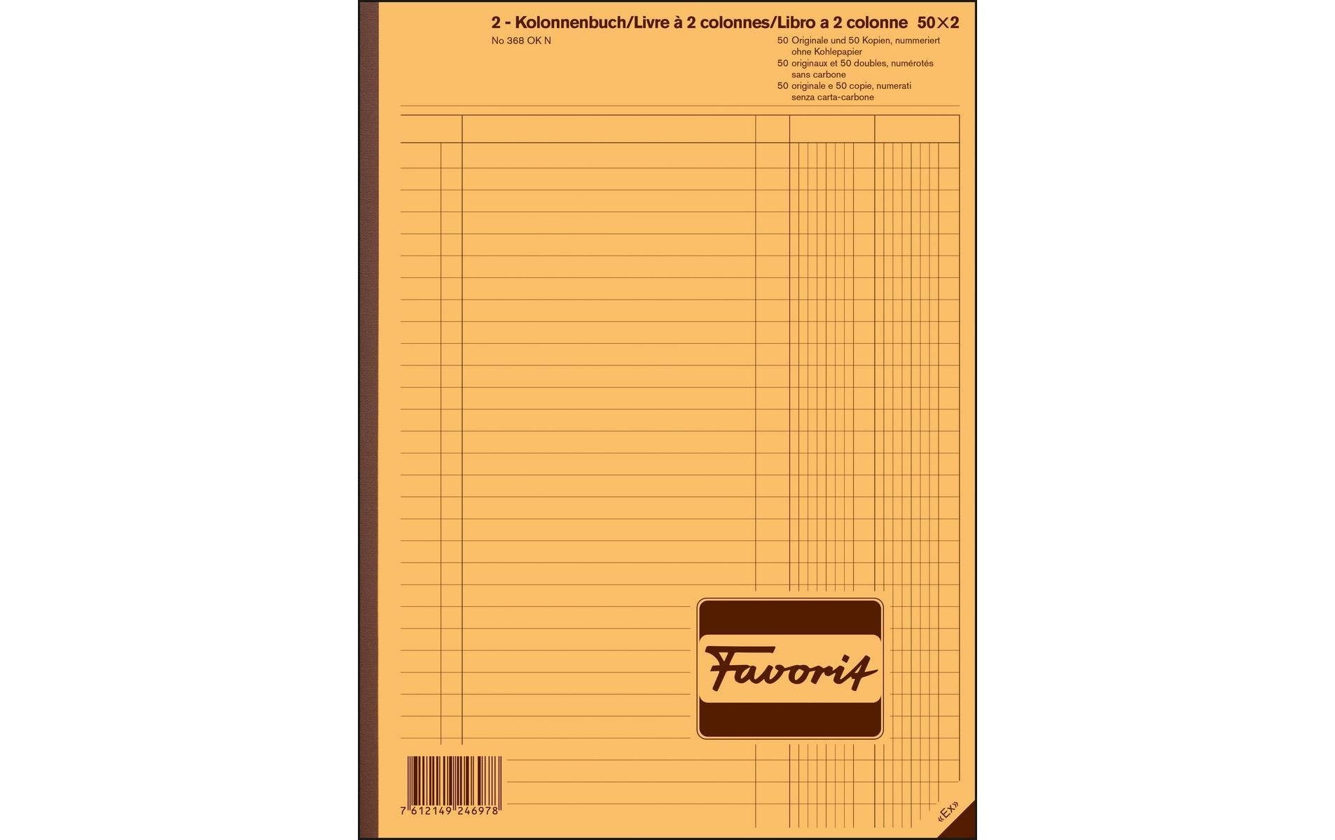 Favorit Formularblock – Kolonnen, mehrsprachig, 50 Blatt, A4