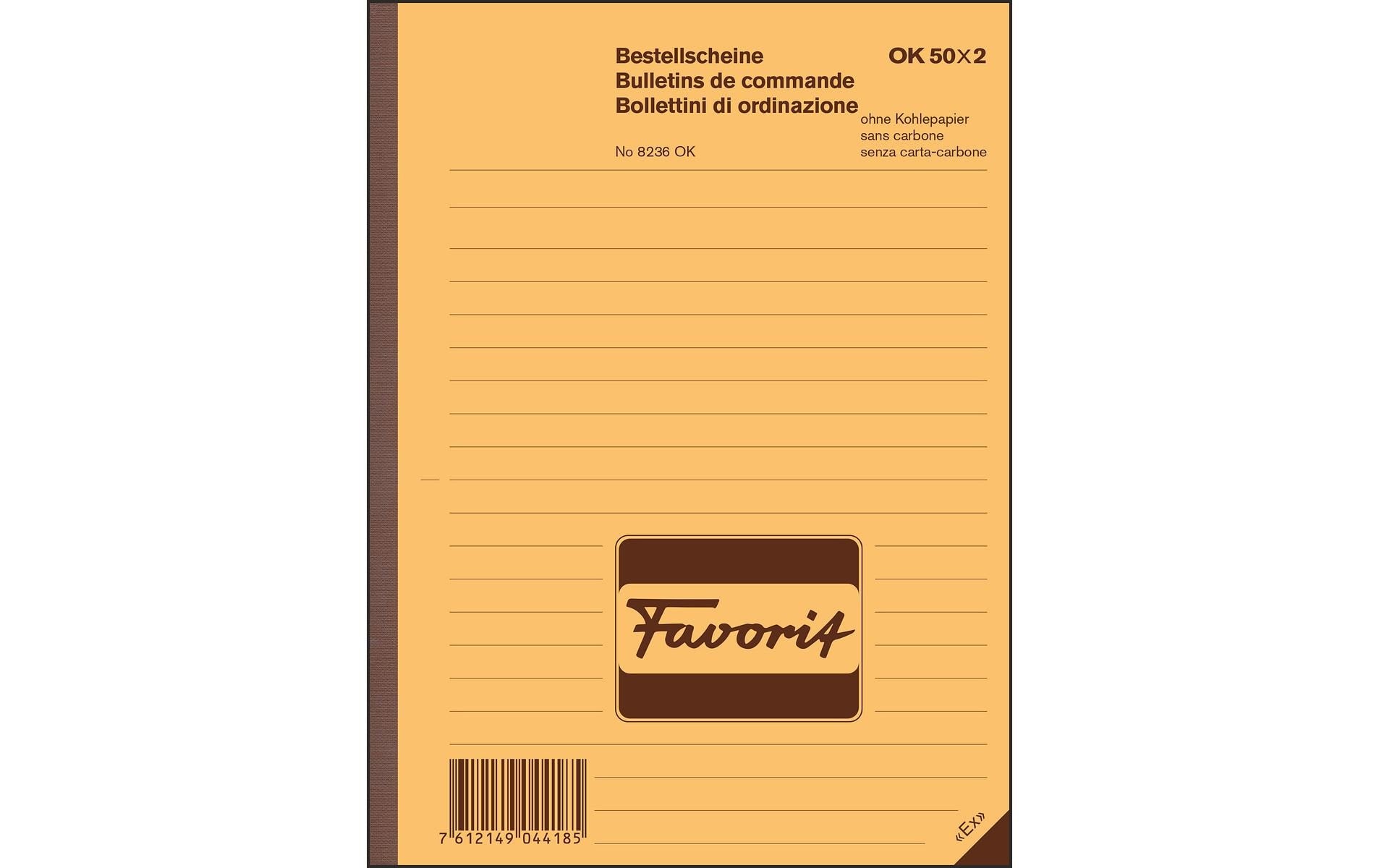 Favorit Formularblock – Bestellscheine, mehrsprachig, 50 Blatt, A5
