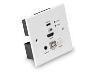 Lindy HDMI/USB-C KVM-Extender über HDBaseT, bis 150 m, UK WallPlate