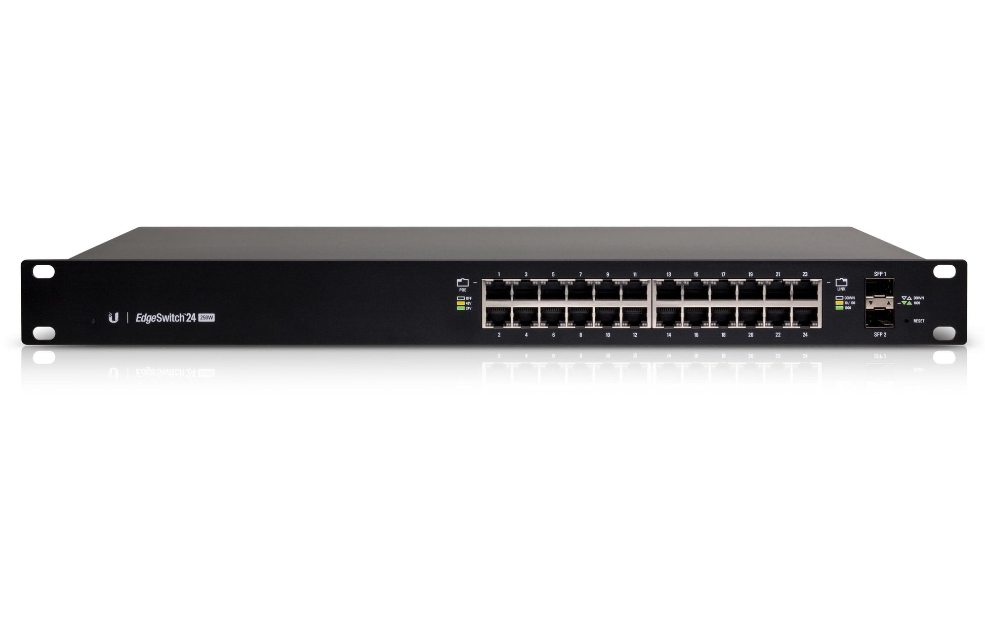 Ubiquiti ES-24-250W – Managed Switch – 24×GbE, 2×SFP, L2+/L3, PoE+, 1U