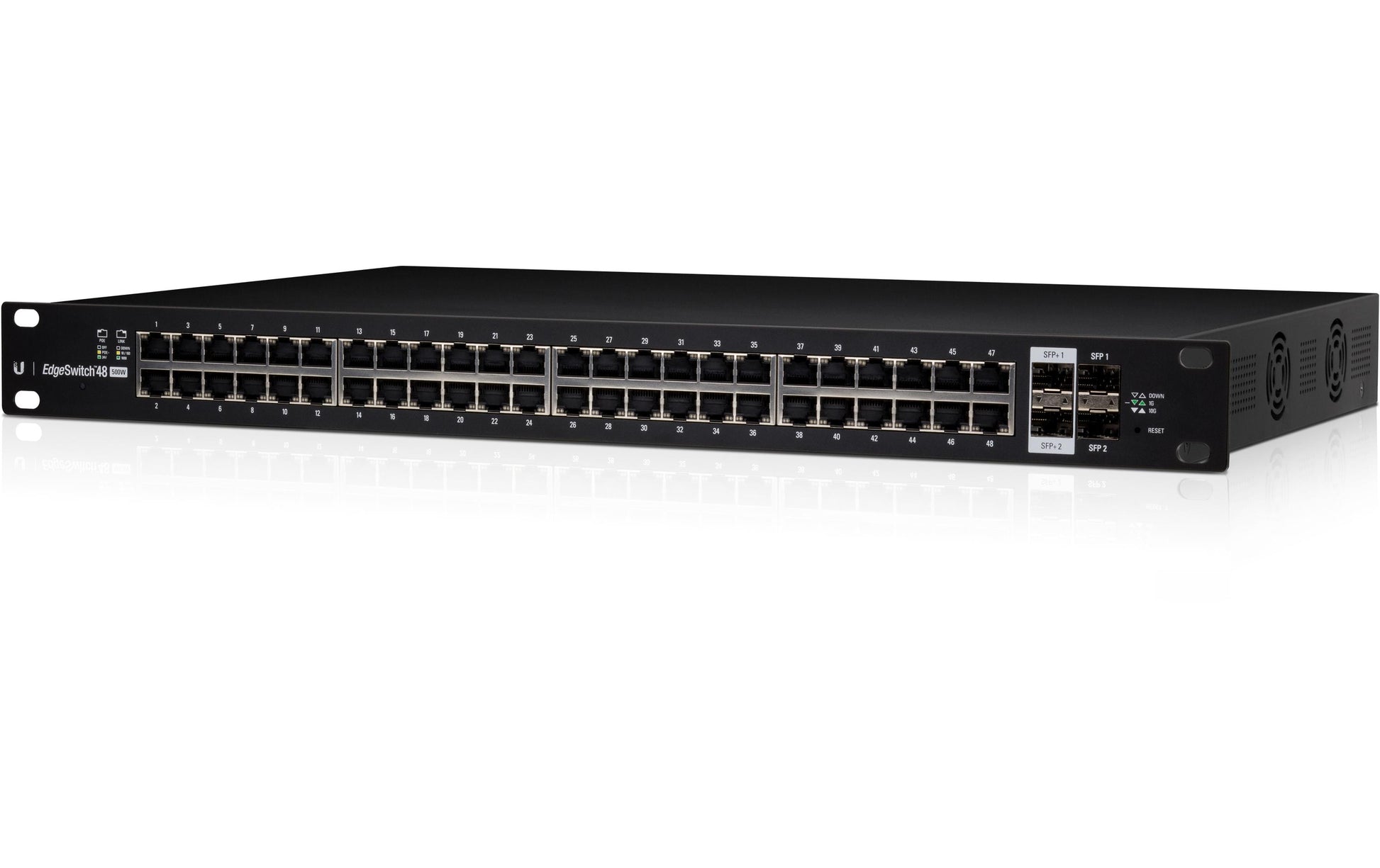 Ubiquiti ES-48-500W – Managed Switch – 48×GbE, 2×SFP, 2×SFP+, L2/L3, PoE+ 500 W, 1U