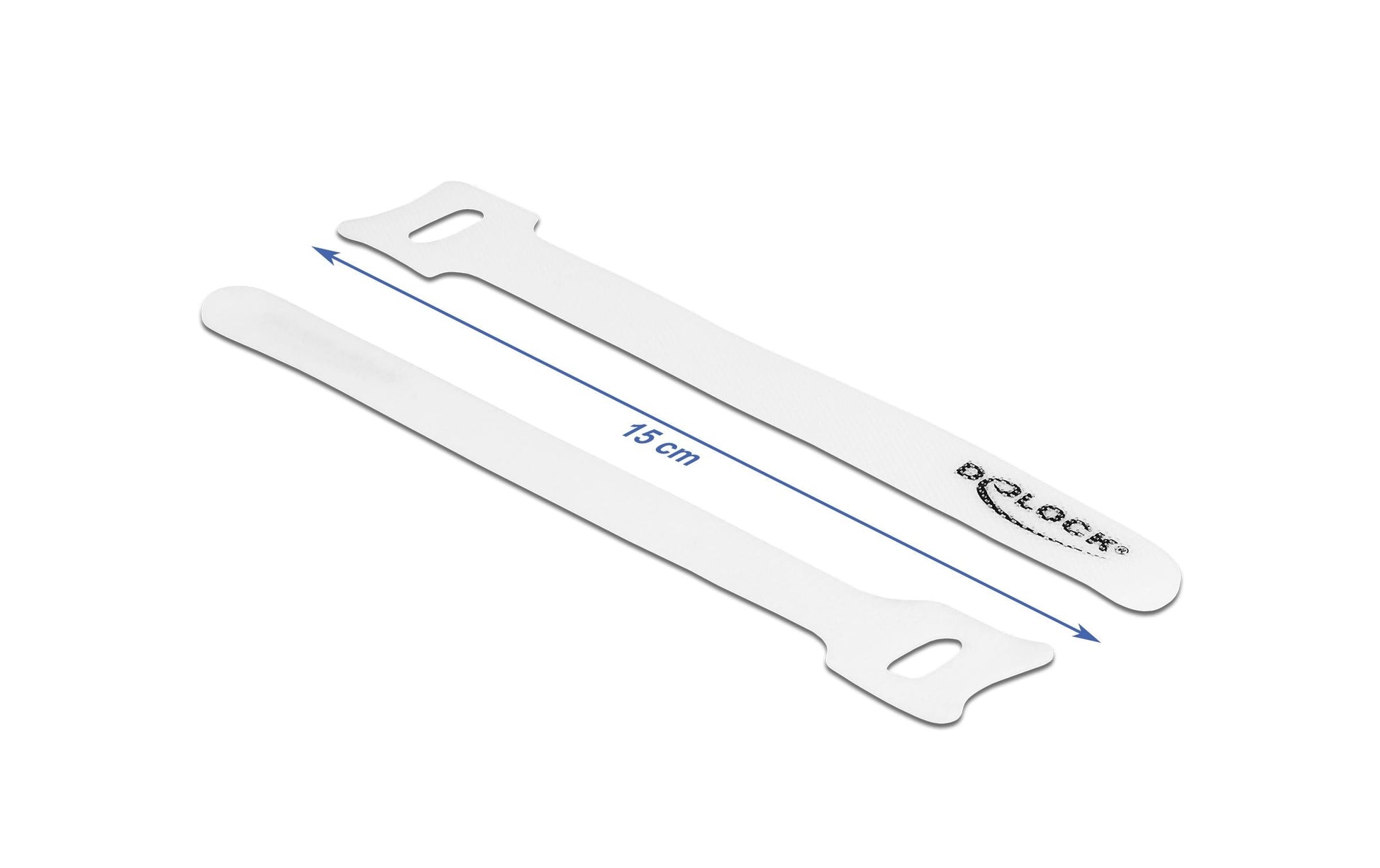 DeLOCK Klettkabelbinder, 150×12 mm, 10er-Pack – Weiss