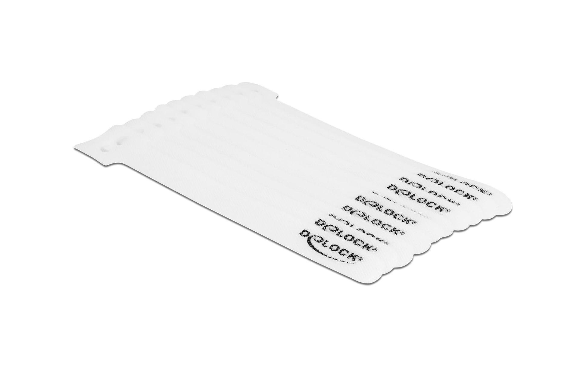 DeLOCK Klettkabelbinder, 150×12 mm, 10er-Pack – Weiss
