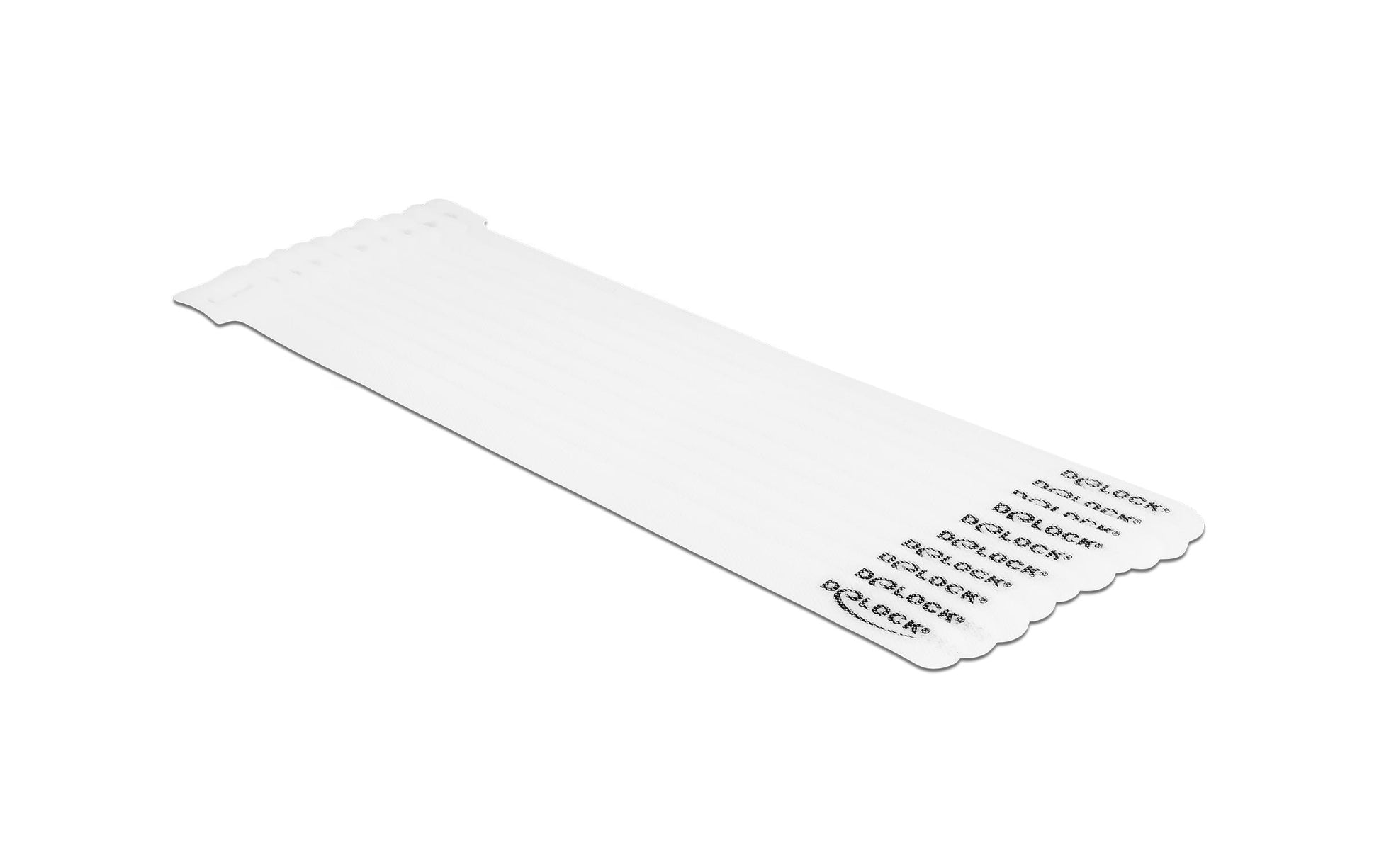 DeLOCK Klett-Kabelbinder 250 × 12 mm, Weiss, 10 Stk.