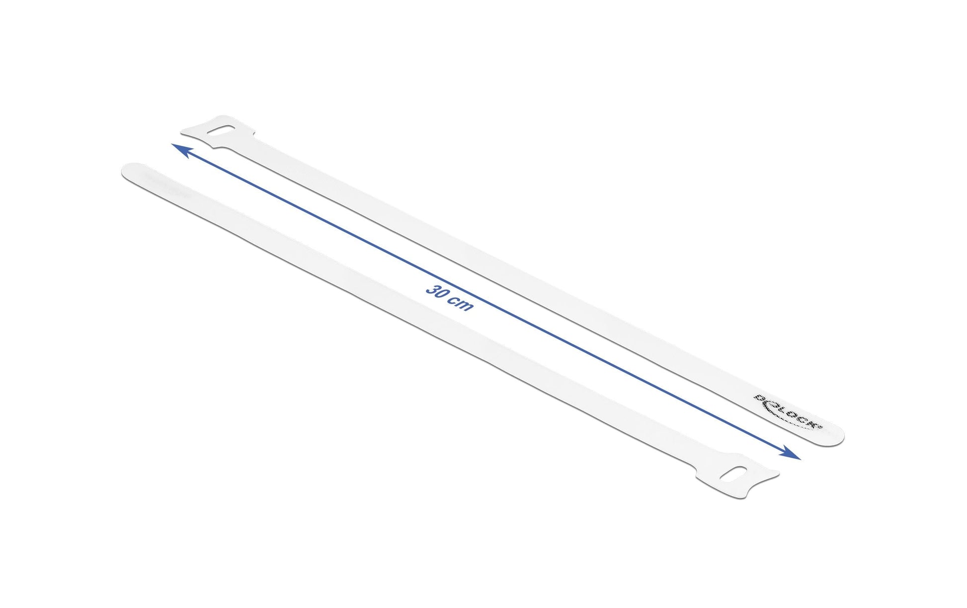 DeLOCK Klettkabelbinder, 300×12 mm, 10er-Pack – Weiss