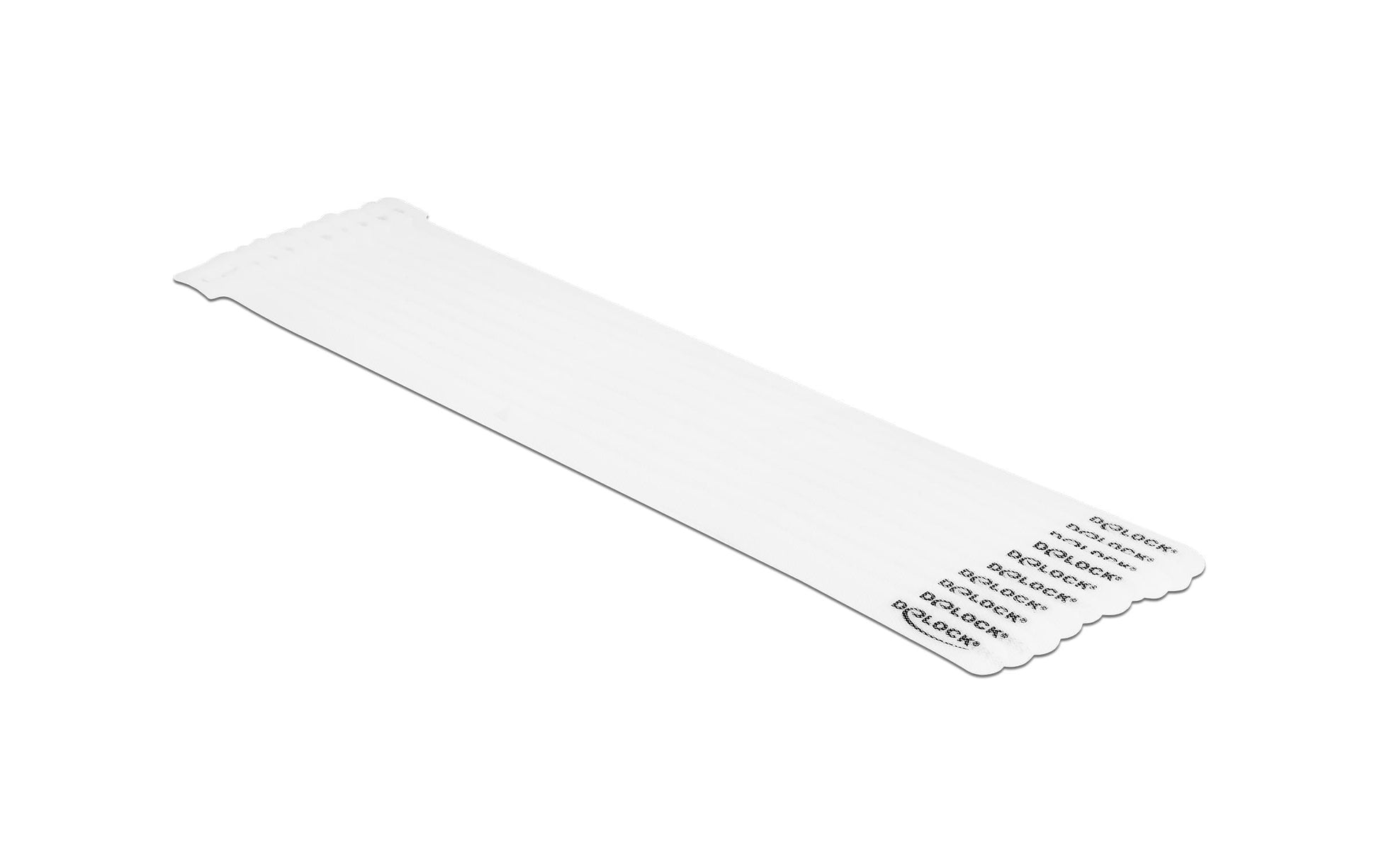 DeLOCK Klettkabelbinder, 300×12 mm, 10er-Pack – Weiss