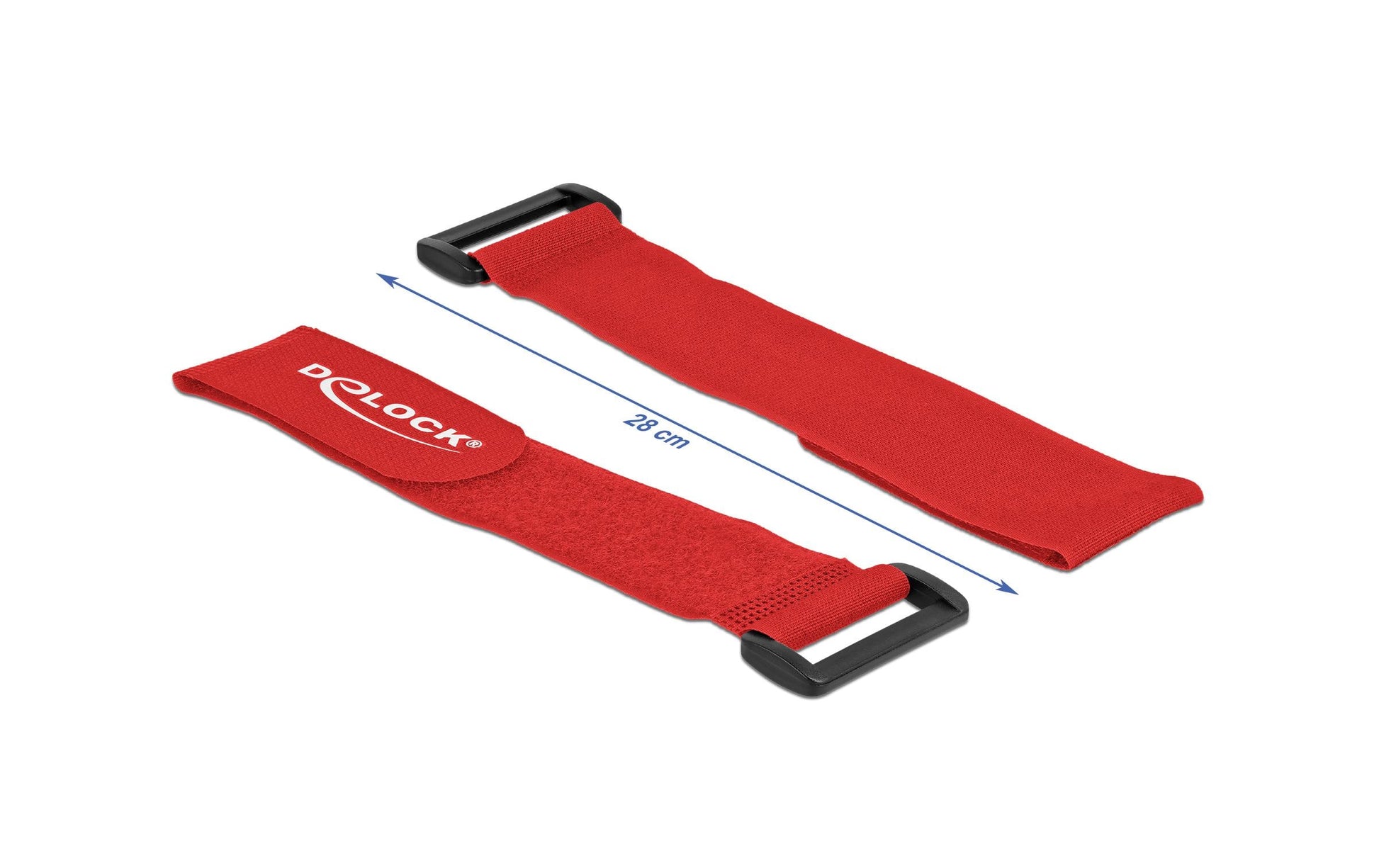 DeLOCK Klettkabelbinder, 280×38 mm, 3 Stk. – Rot