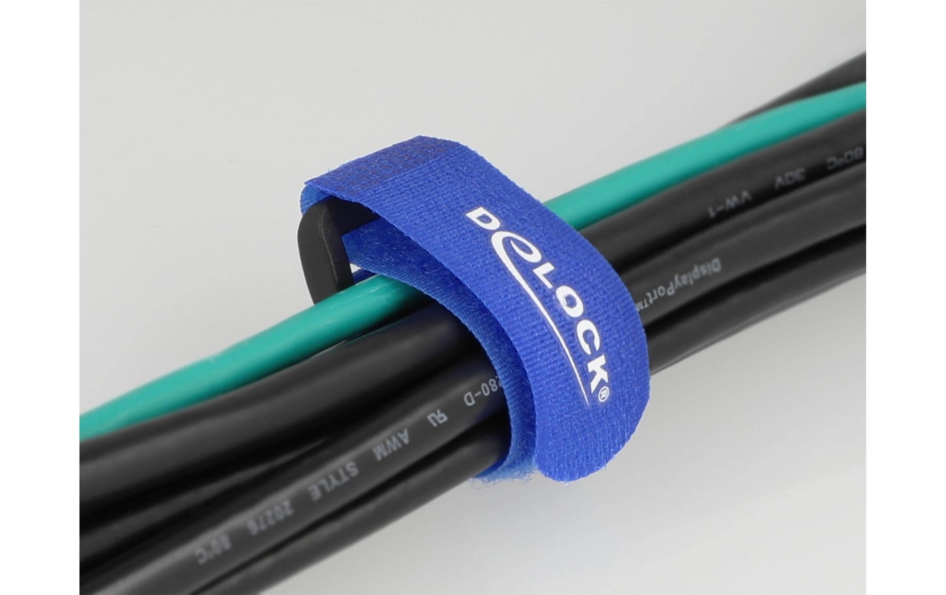 DeLOCK Klettkabelbinder 280×38 mm, 3er-Pack – Blau