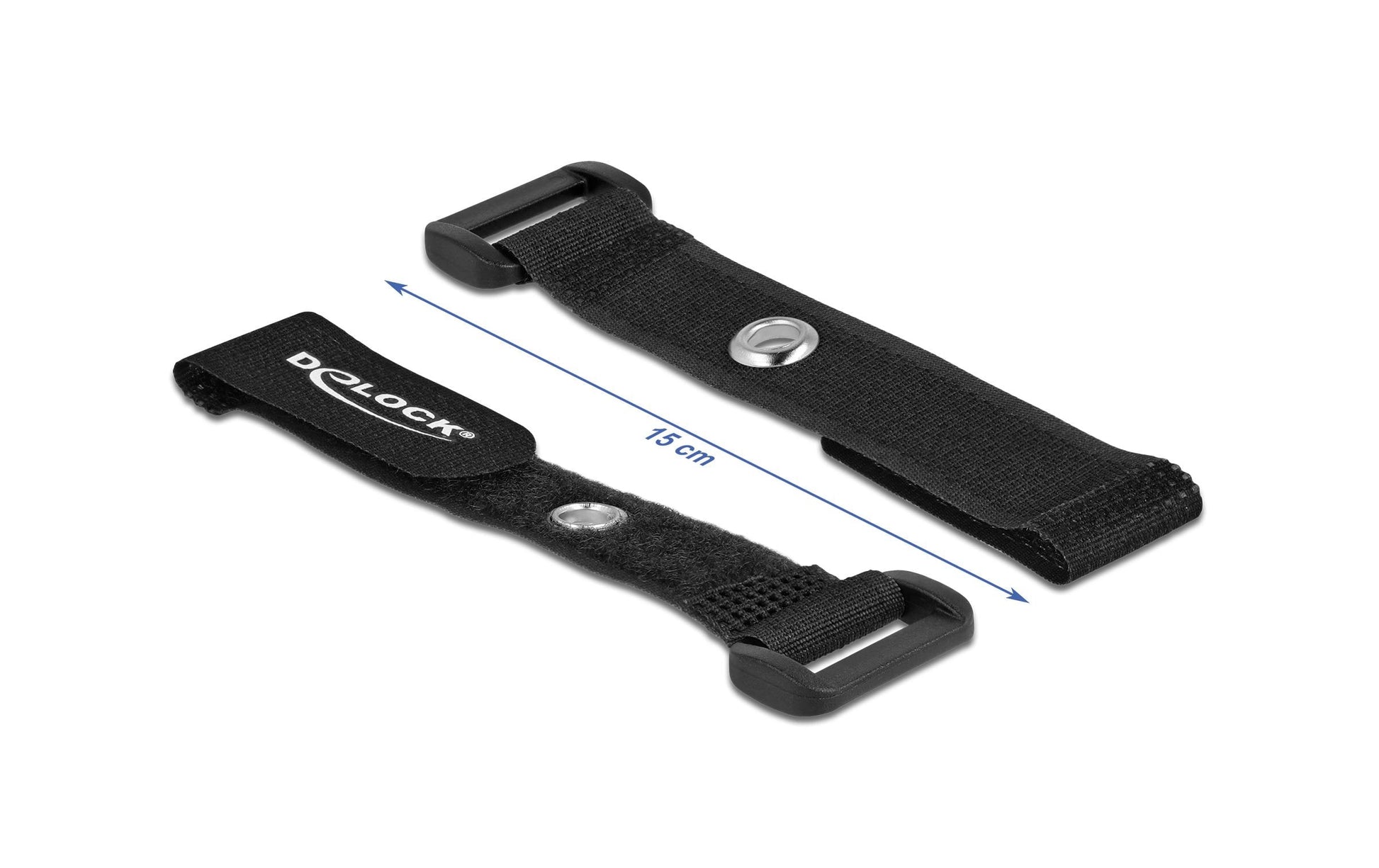 DeLOCK Klettkabelbinder, 150×20 mm, 5 Stk. – schwarz