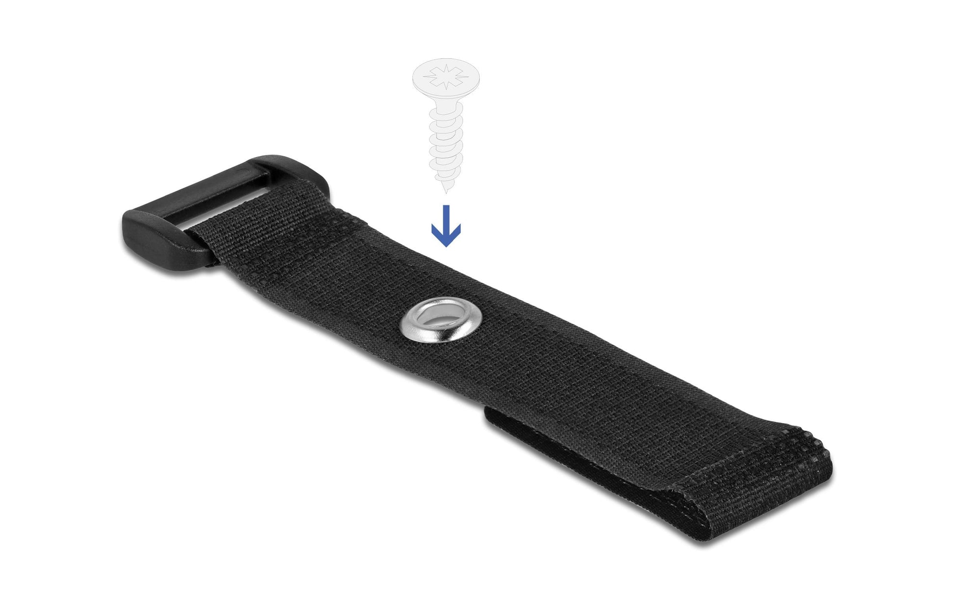 DeLOCK Klettkabelbinder, 150×20 mm, 5 Stk. – schwarz