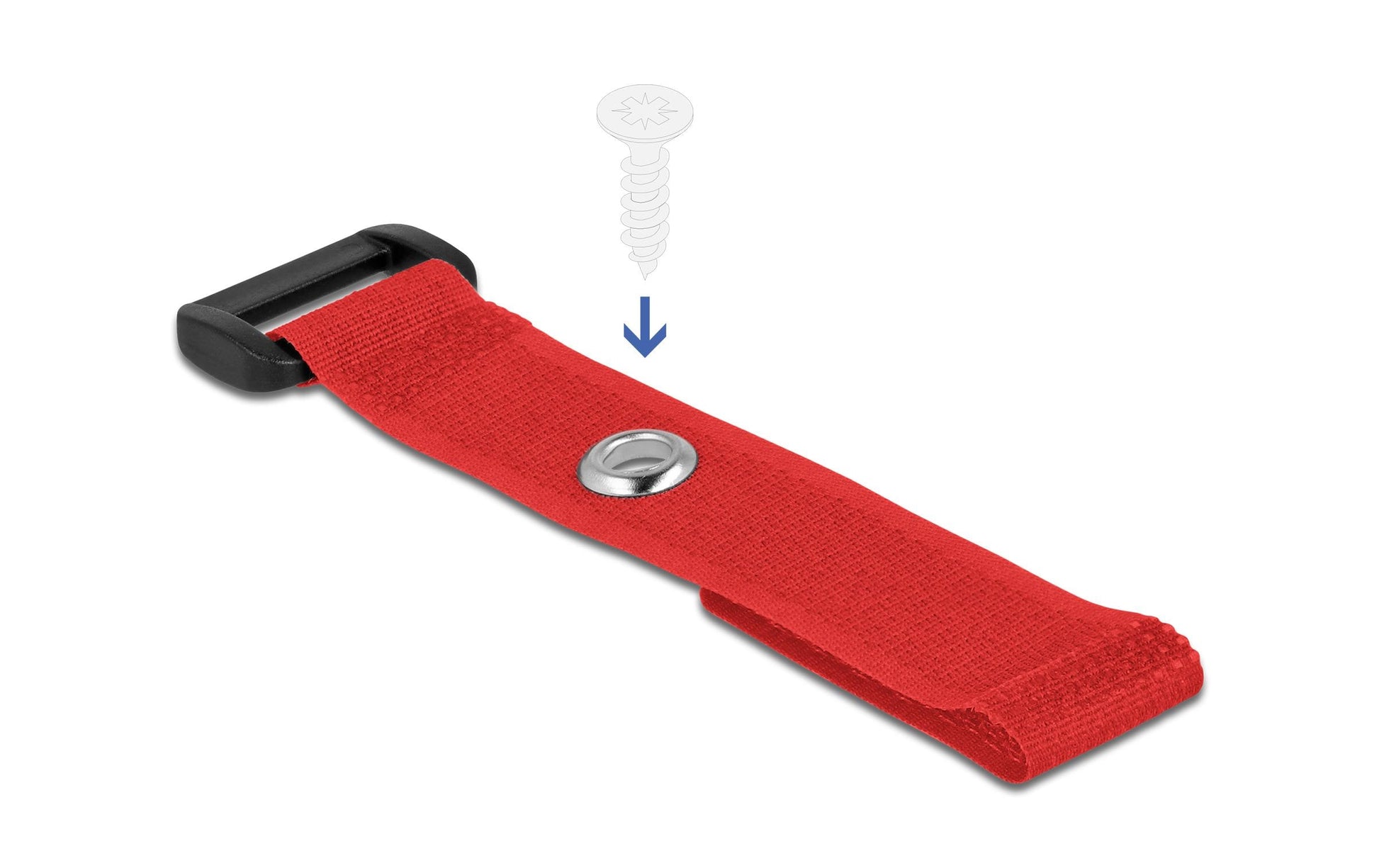 DeLOCK Klettkabelbinder, 150 mm, 20 mm, 5er-Pack – Rot