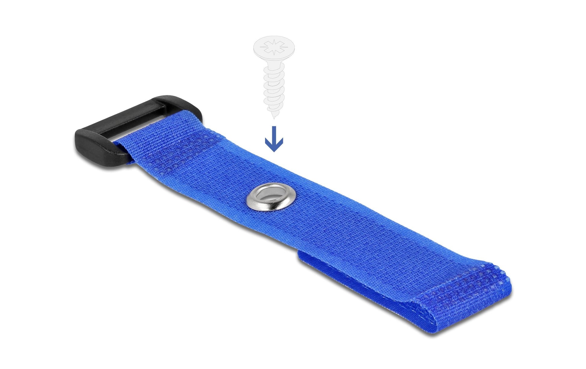 DeLOCK Klettkabelbinder, 20×150 mm, 5er-Pack – Blau