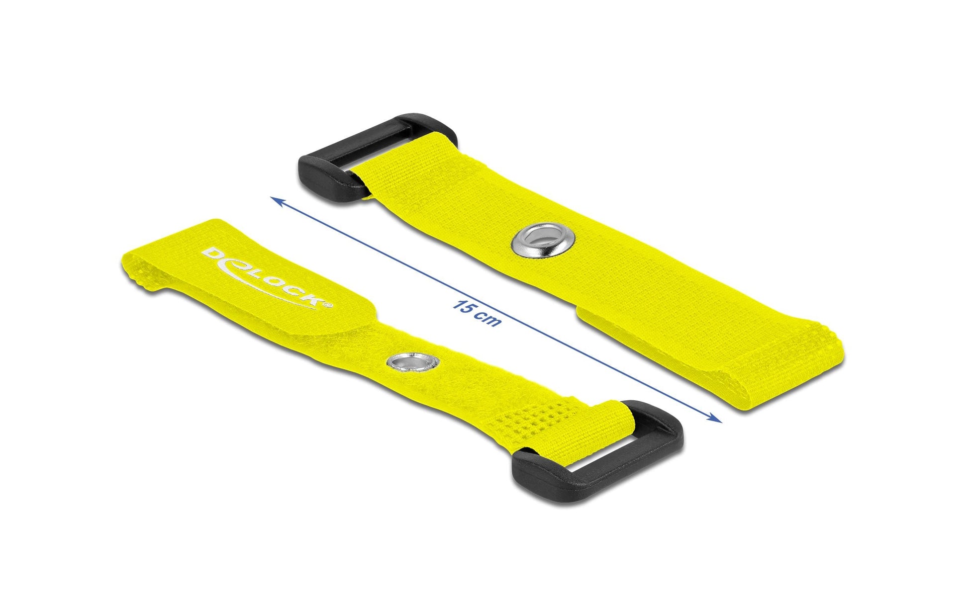 DeLOCK Klettkabelbinder 150×20 mm, 5er-Pack – Gelb