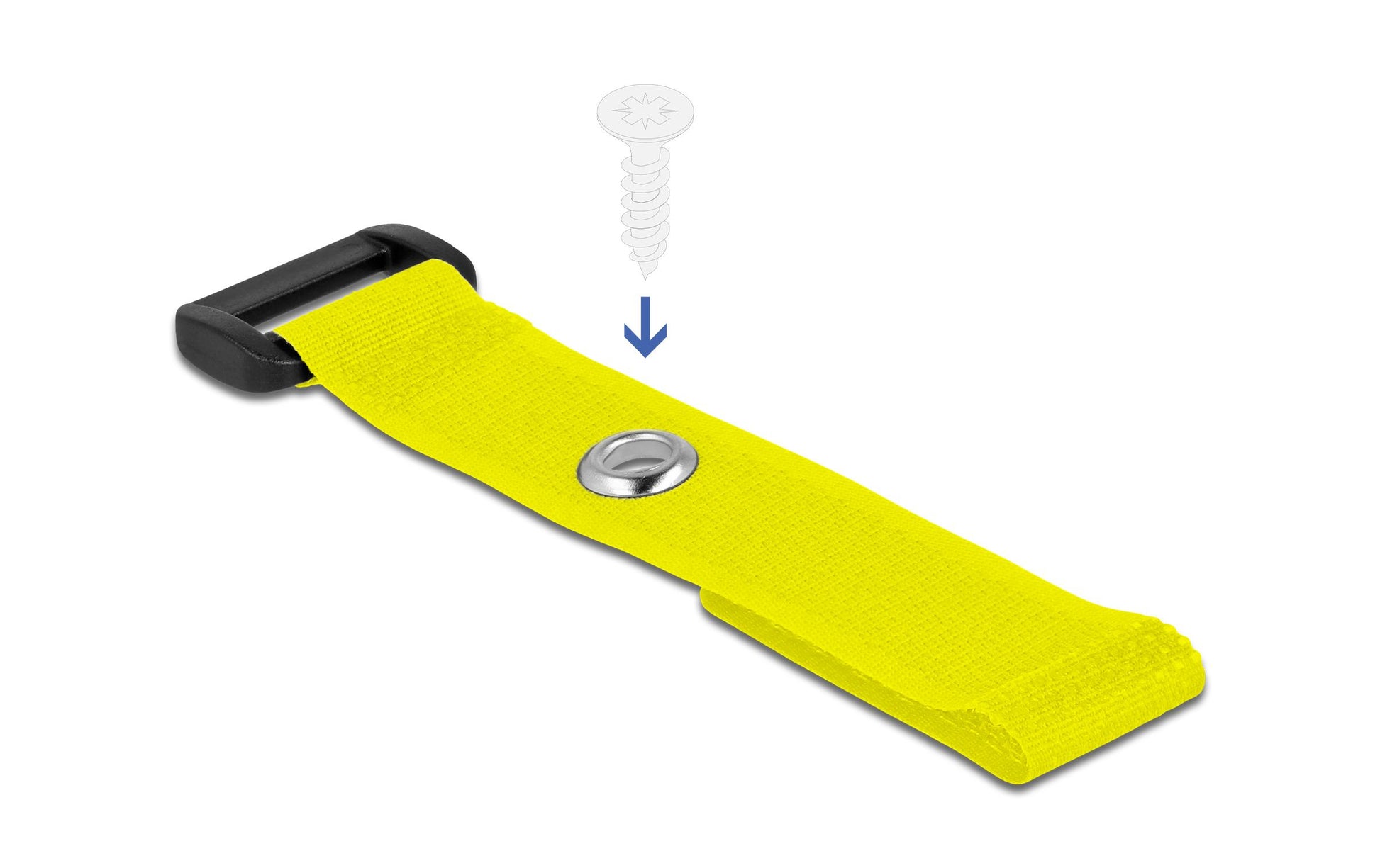 DeLOCK Klettkabelbinder 150×20 mm, 5er-Pack – Gelb