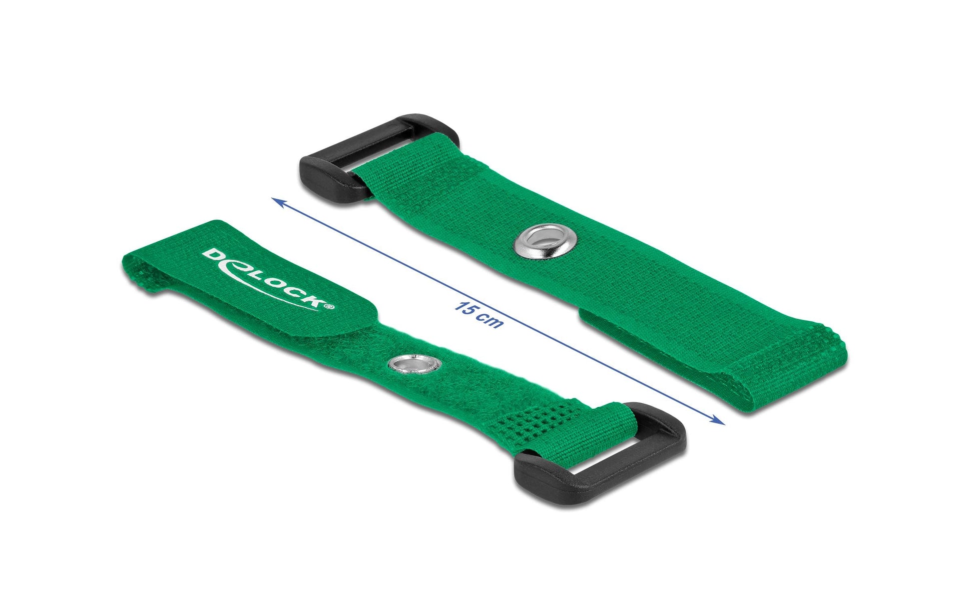 DeLOCK Klettkabelbinder, 20×150 mm, 5er-Pack – Grün