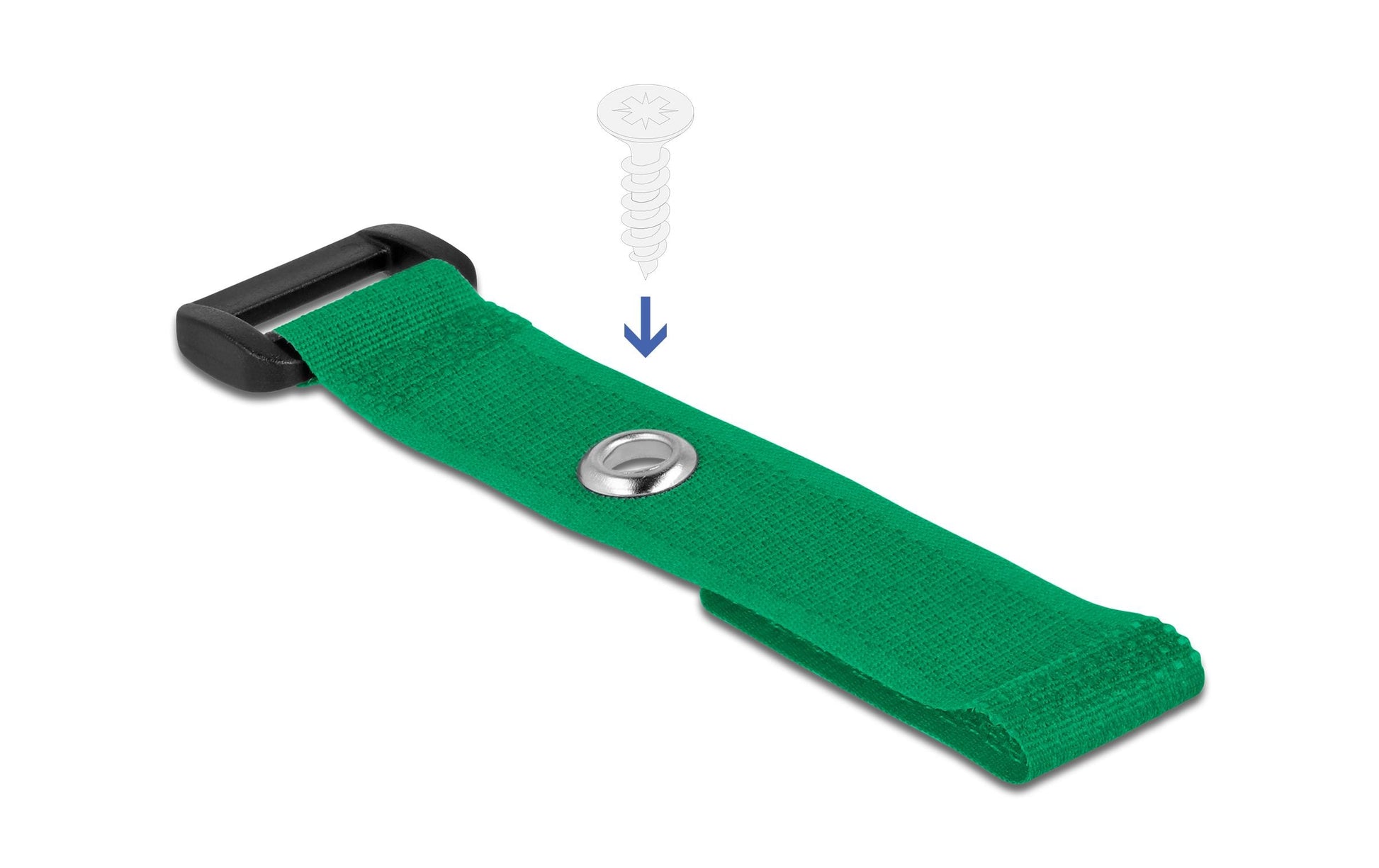 DeLOCK Klettkabelbinder, 20×150 mm, 5er-Pack – Grün