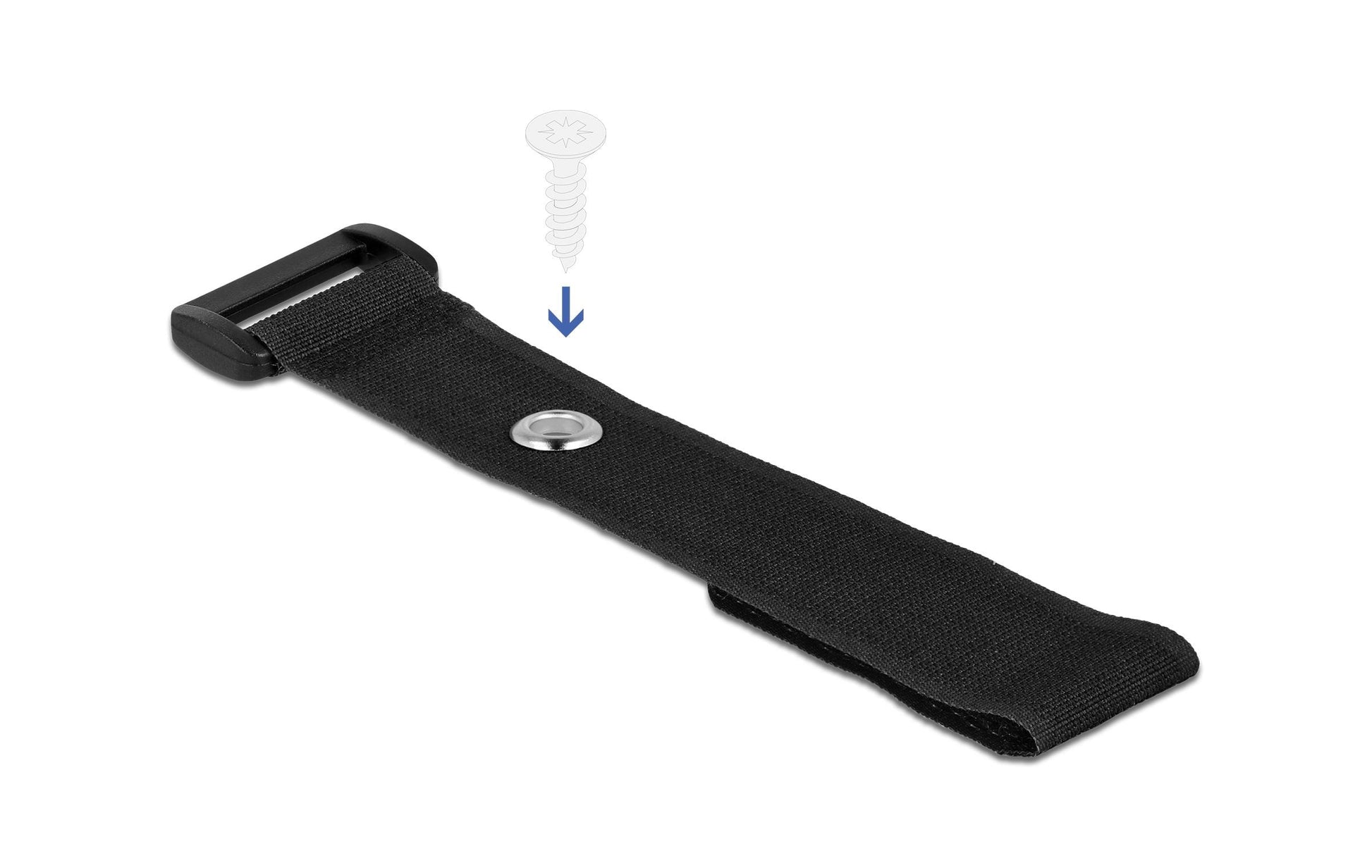 DeLOCK Klettkabelbinder, 25 mm × 0,19 m, schwarz, 5 Stück
