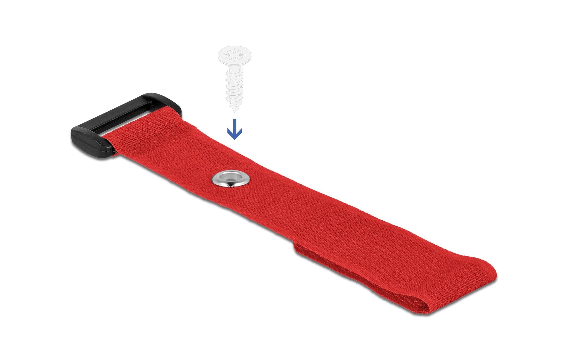 DeLOCK Klettkabelbinder 190×25 mm, 5er-Pack – Rot