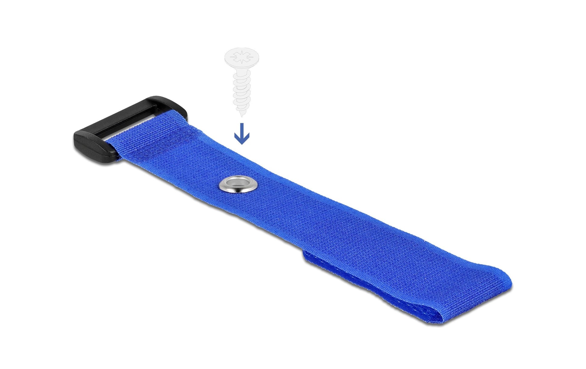 DeLOCK Klettkabelbinder 190×25 mm, 5er-Pack – Blau