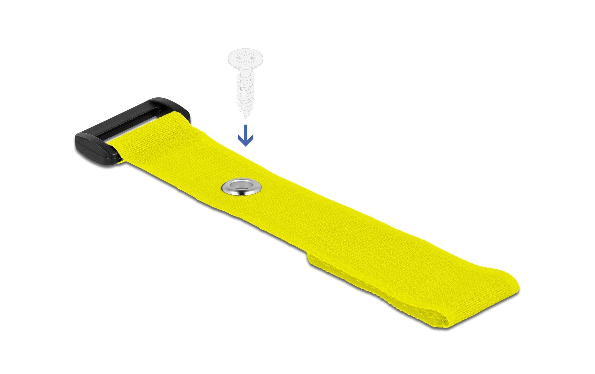 DeLOCK Klettkabelbinder, 25 mm × 0,19 m, Gelb, 5 Stück