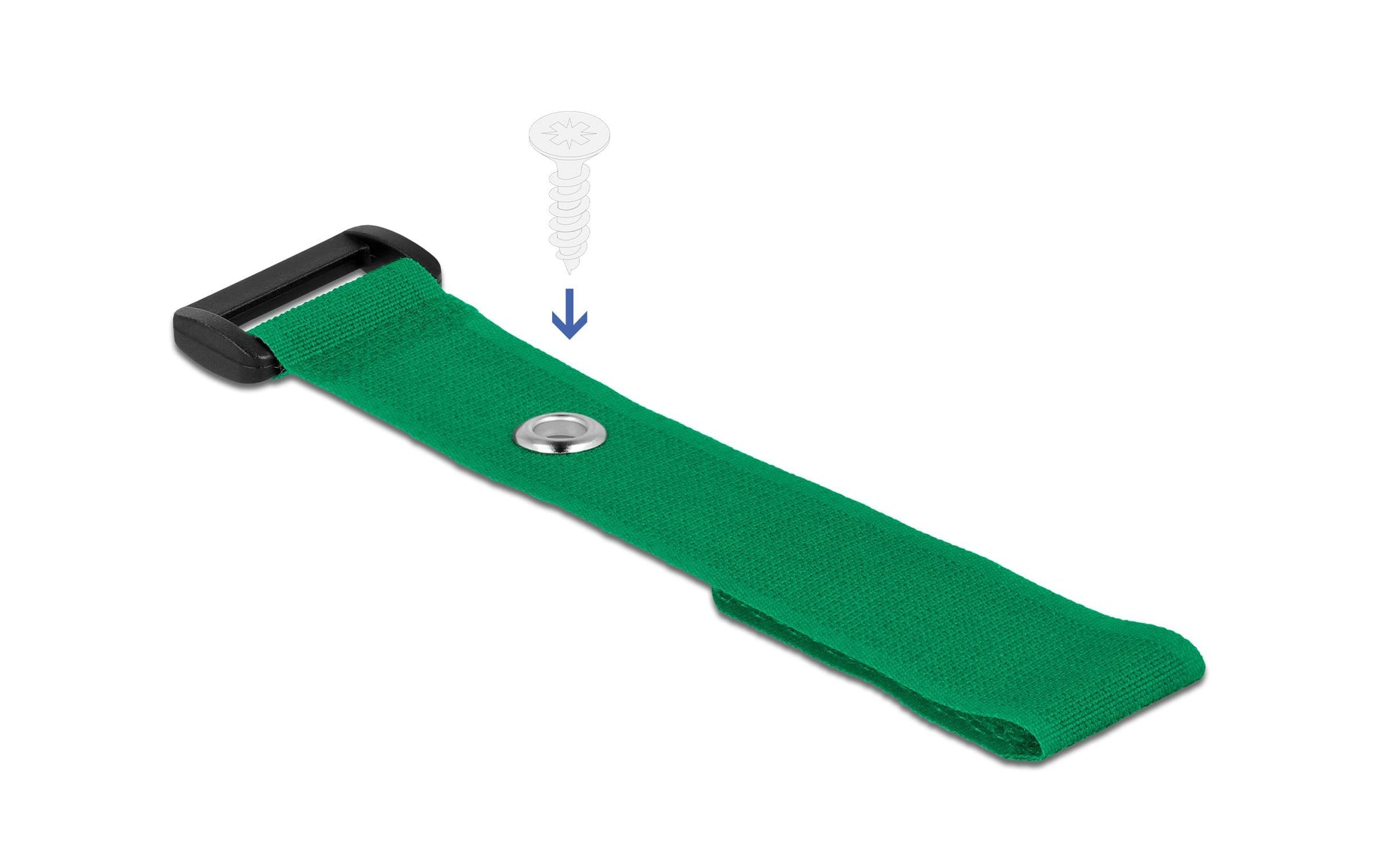 DeLOCK Klettkabelbinder, 190×25 mm, 5er-Pack – Grün