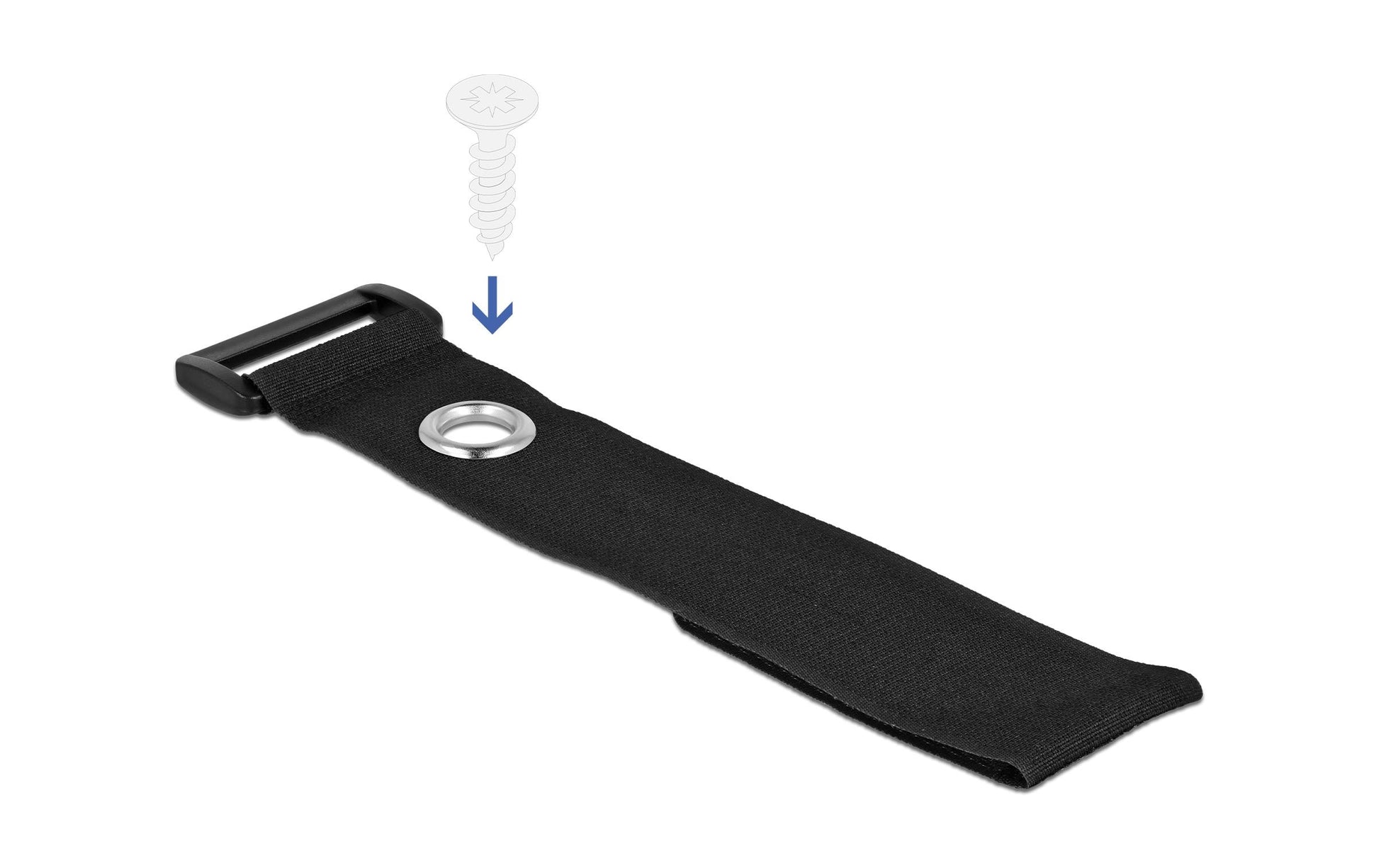 DeLOCK Klettkabelbinder 280×38 mm, 3er-Pack – schwarz