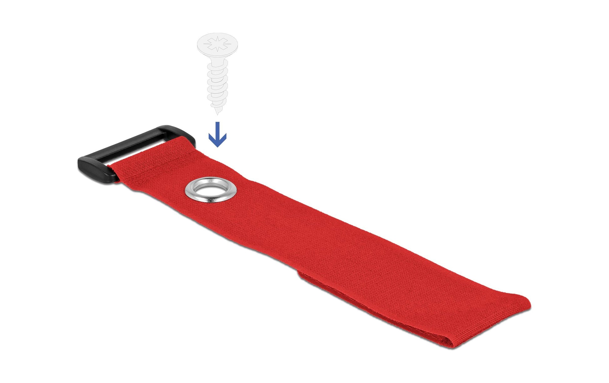 DeLOCK Klettkabelbinder, 38 mm × 0,28 m, Rot, 3 Stück