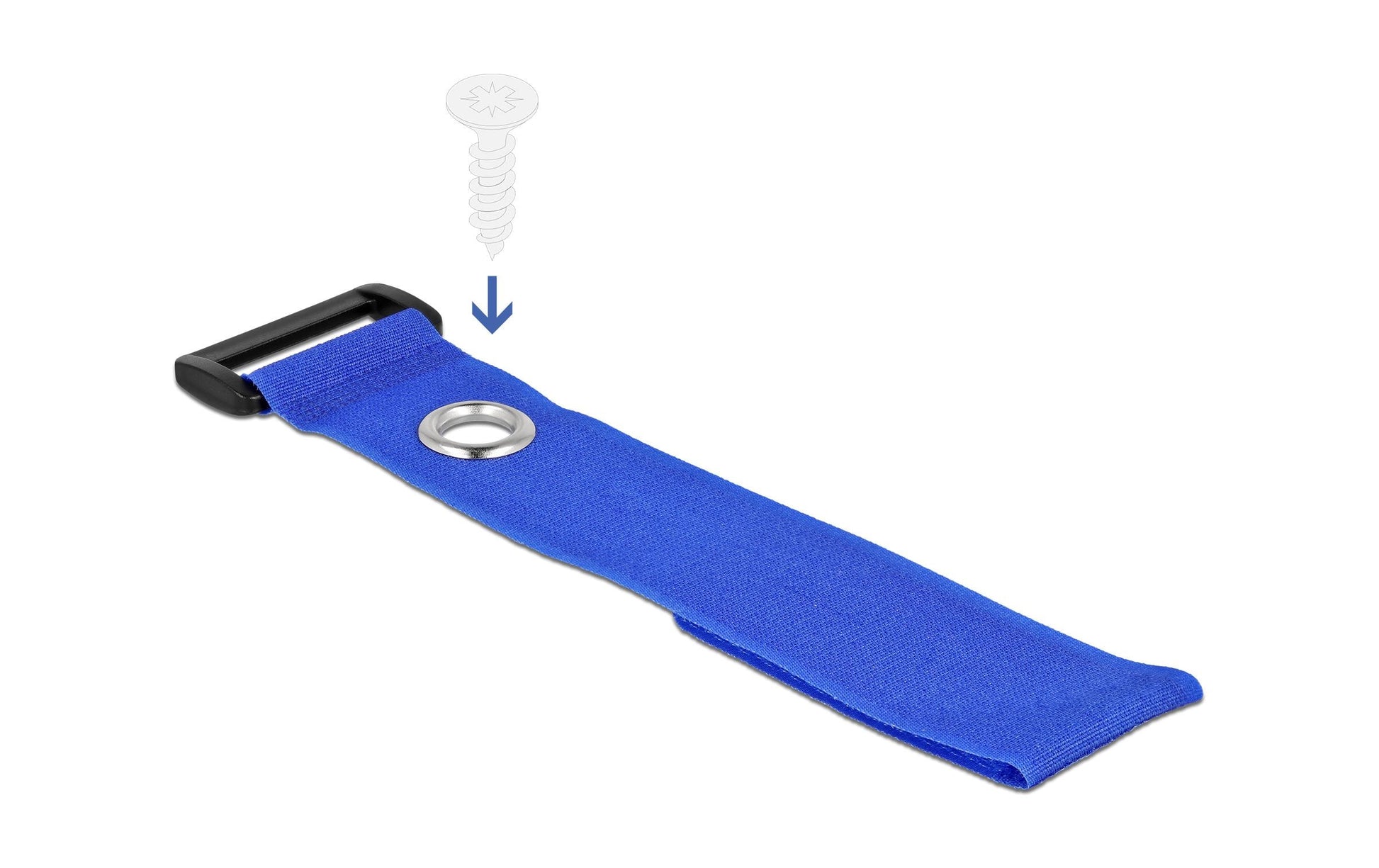 DeLOCK Klettkabelbinder, 280×38 mm, 3er-Pack – Blau